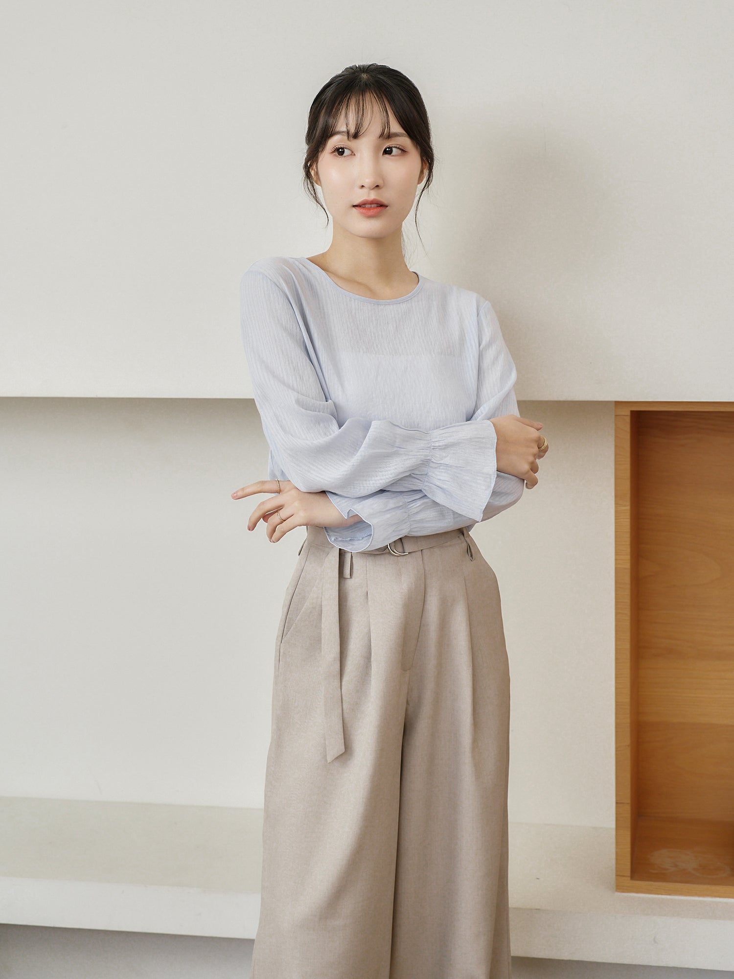 Modern Ruffle Cuff Blouse