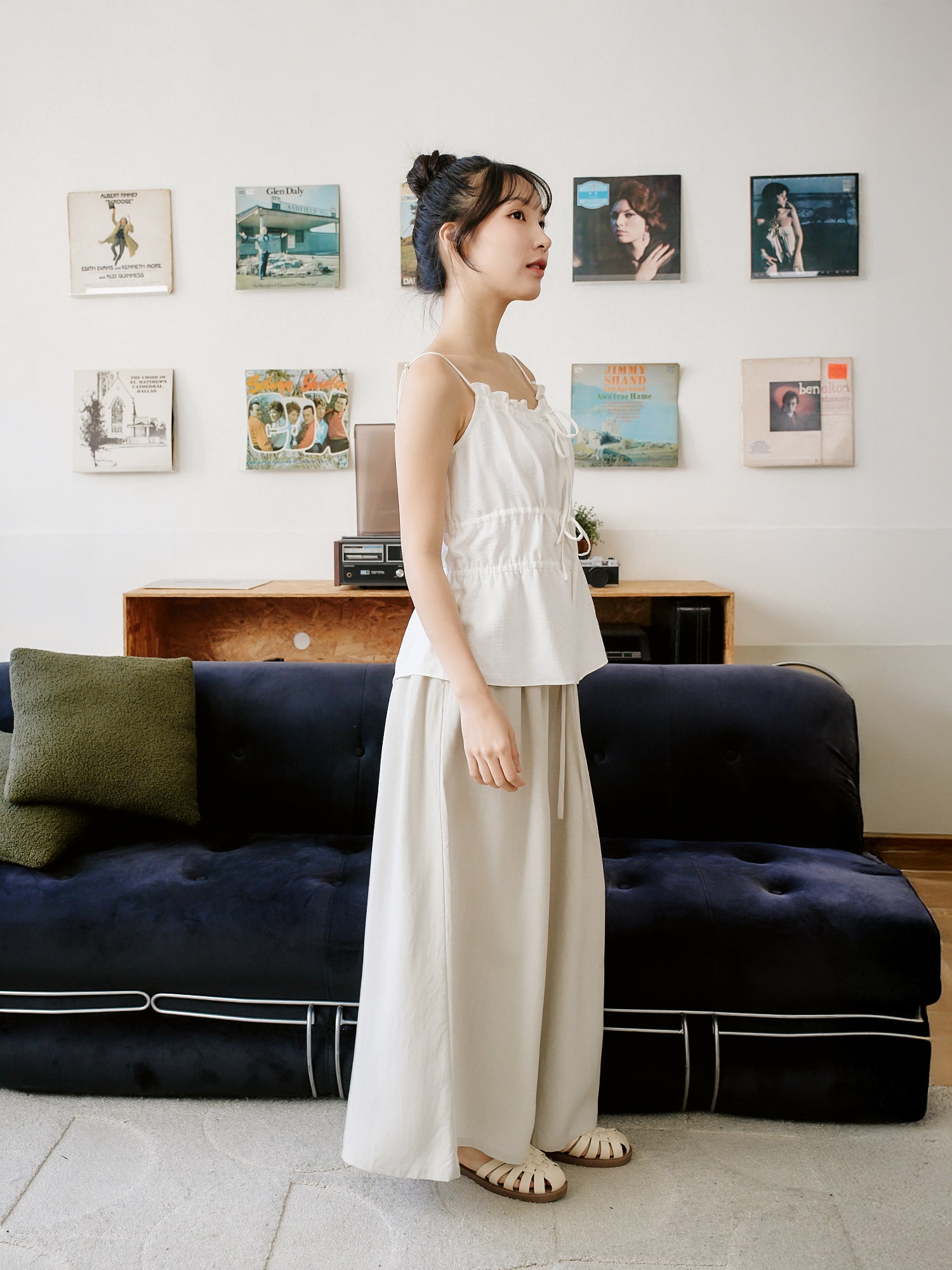 Tie Front Ruffled Cami Top