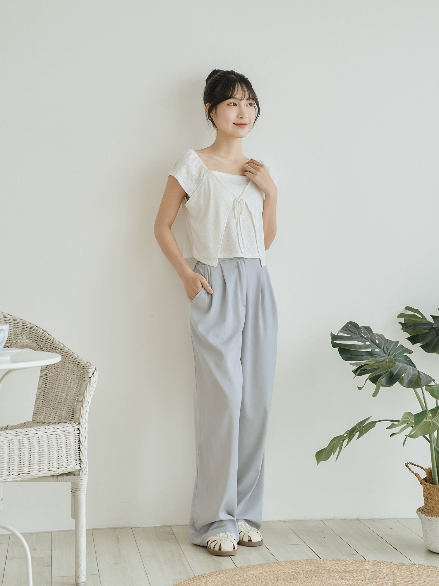 Heart Pointelle Layered Top