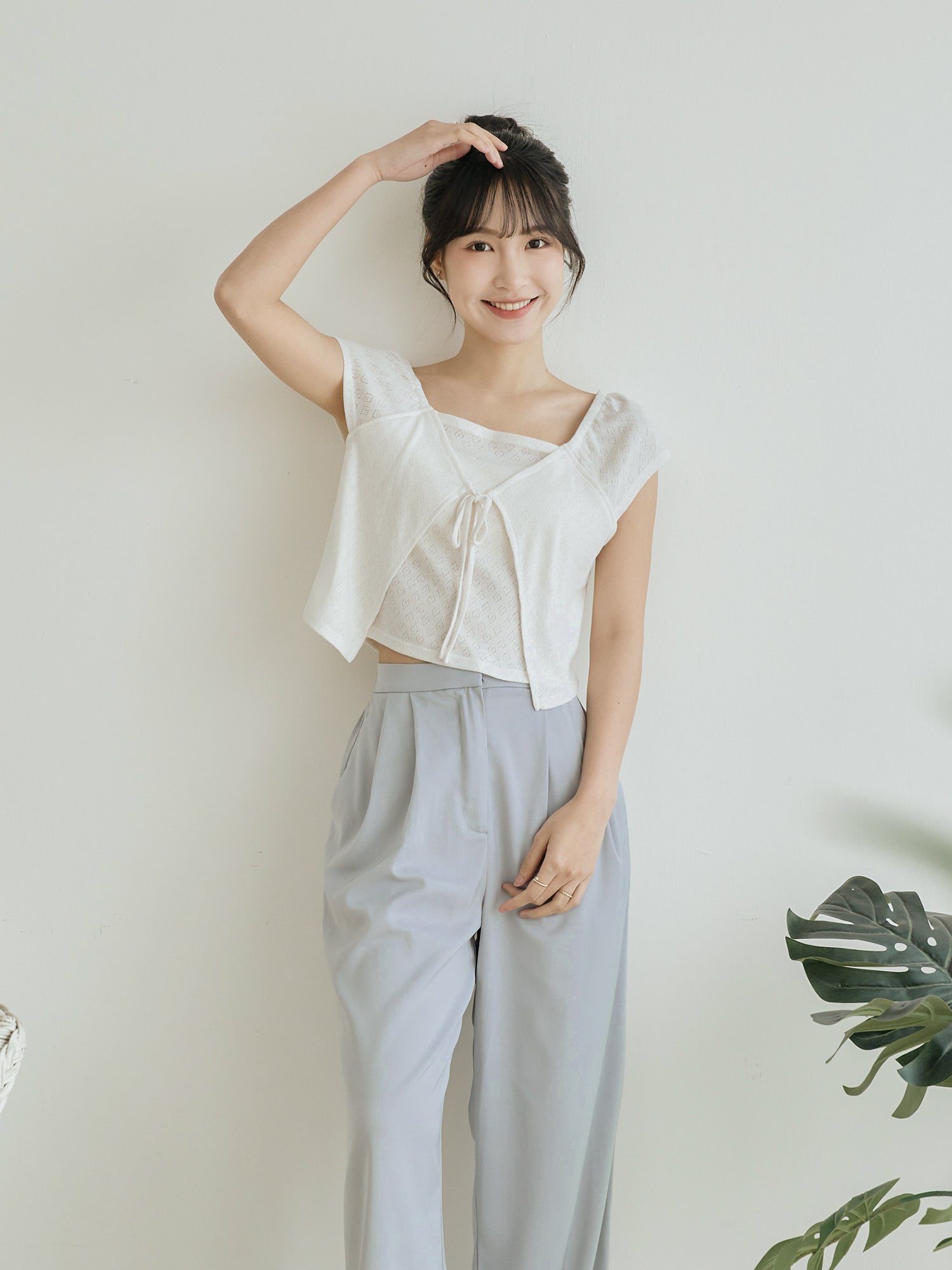 Heart Pointelle Layered Top