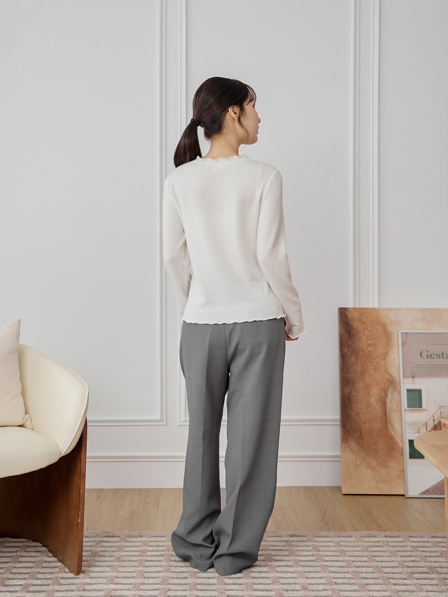 立體細條紋上衣