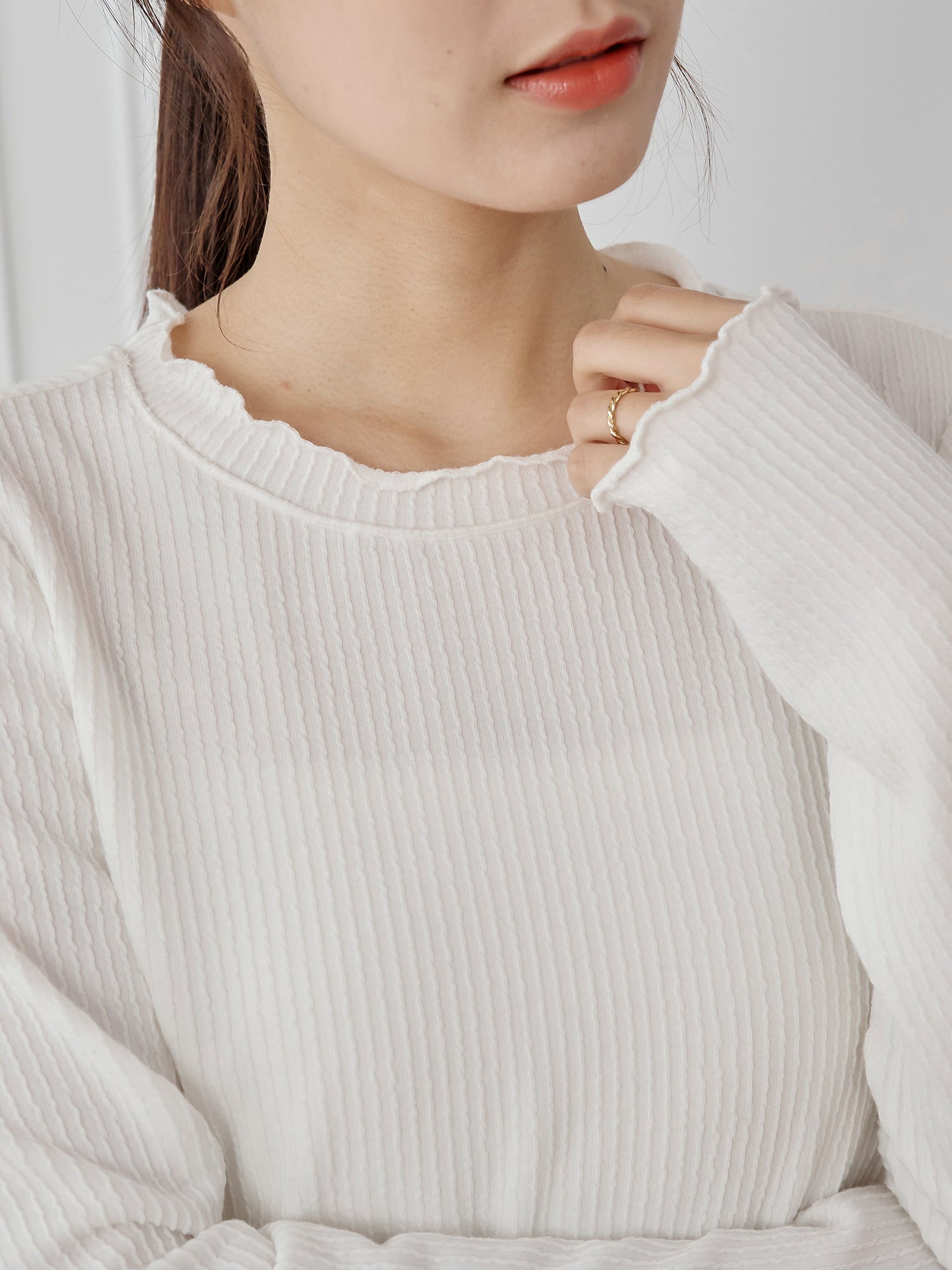 立體細條紋上衣