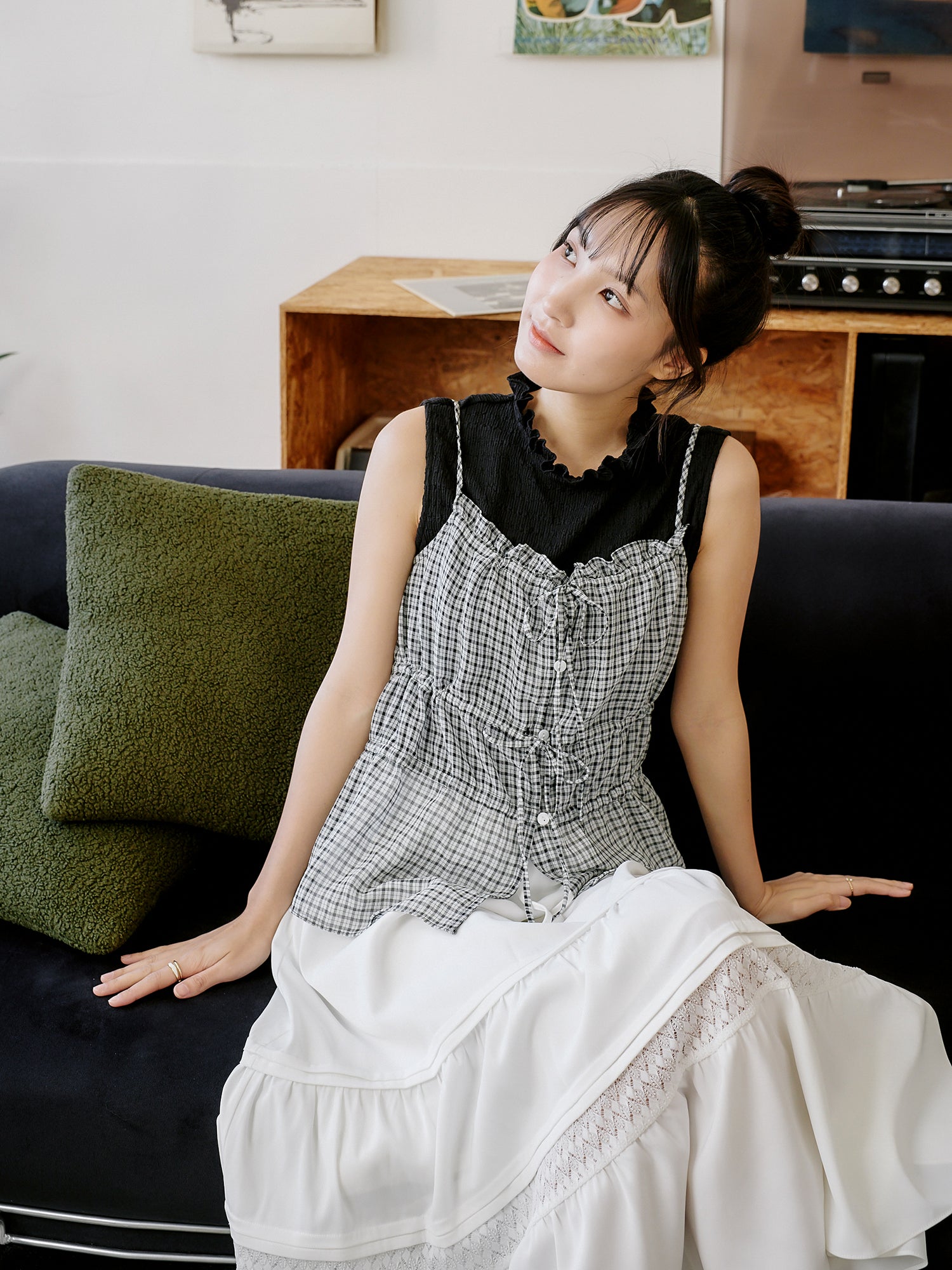 Tie Front Ruffled Cami Top