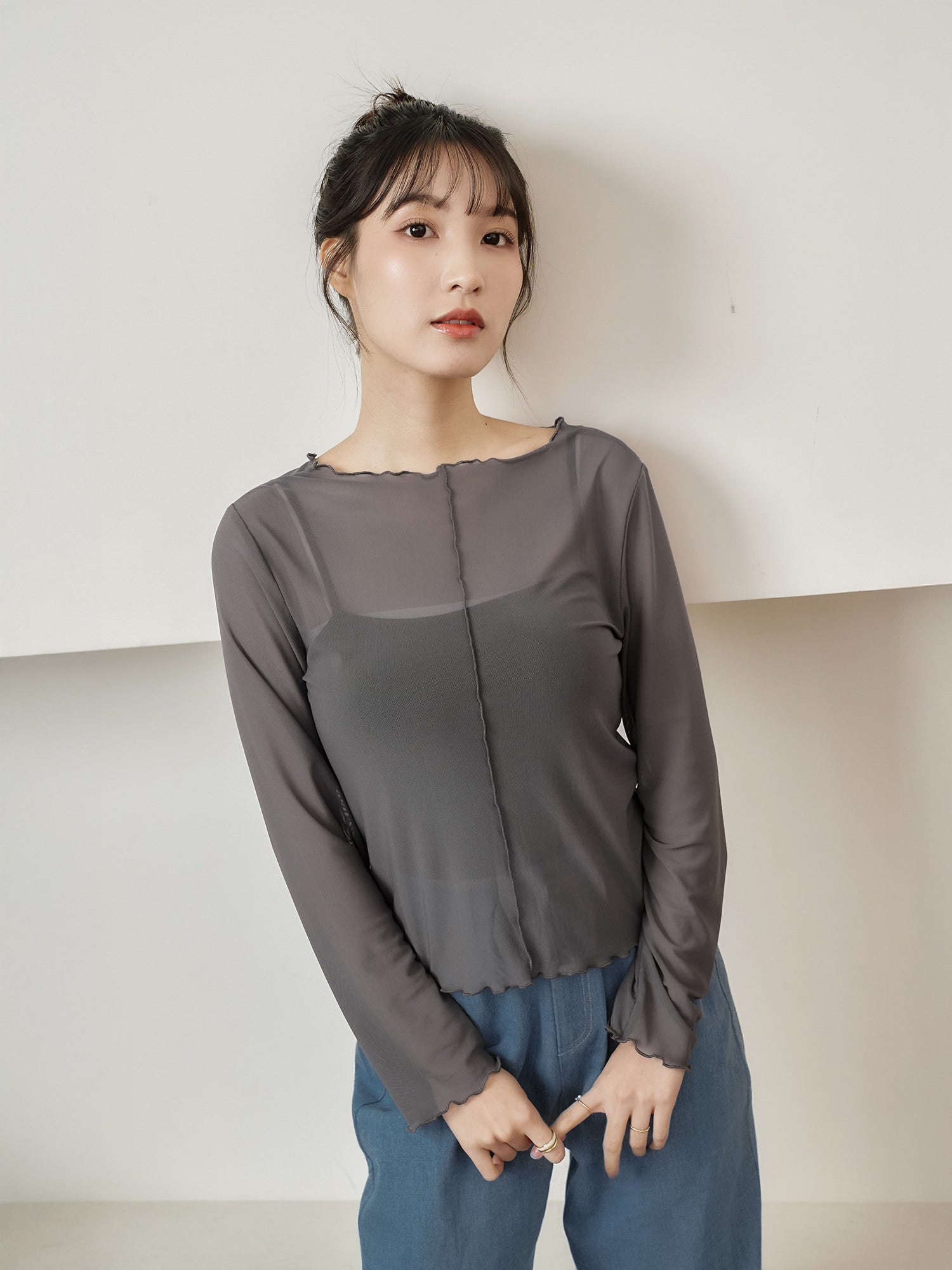 Soft Ruffle Sheer Top