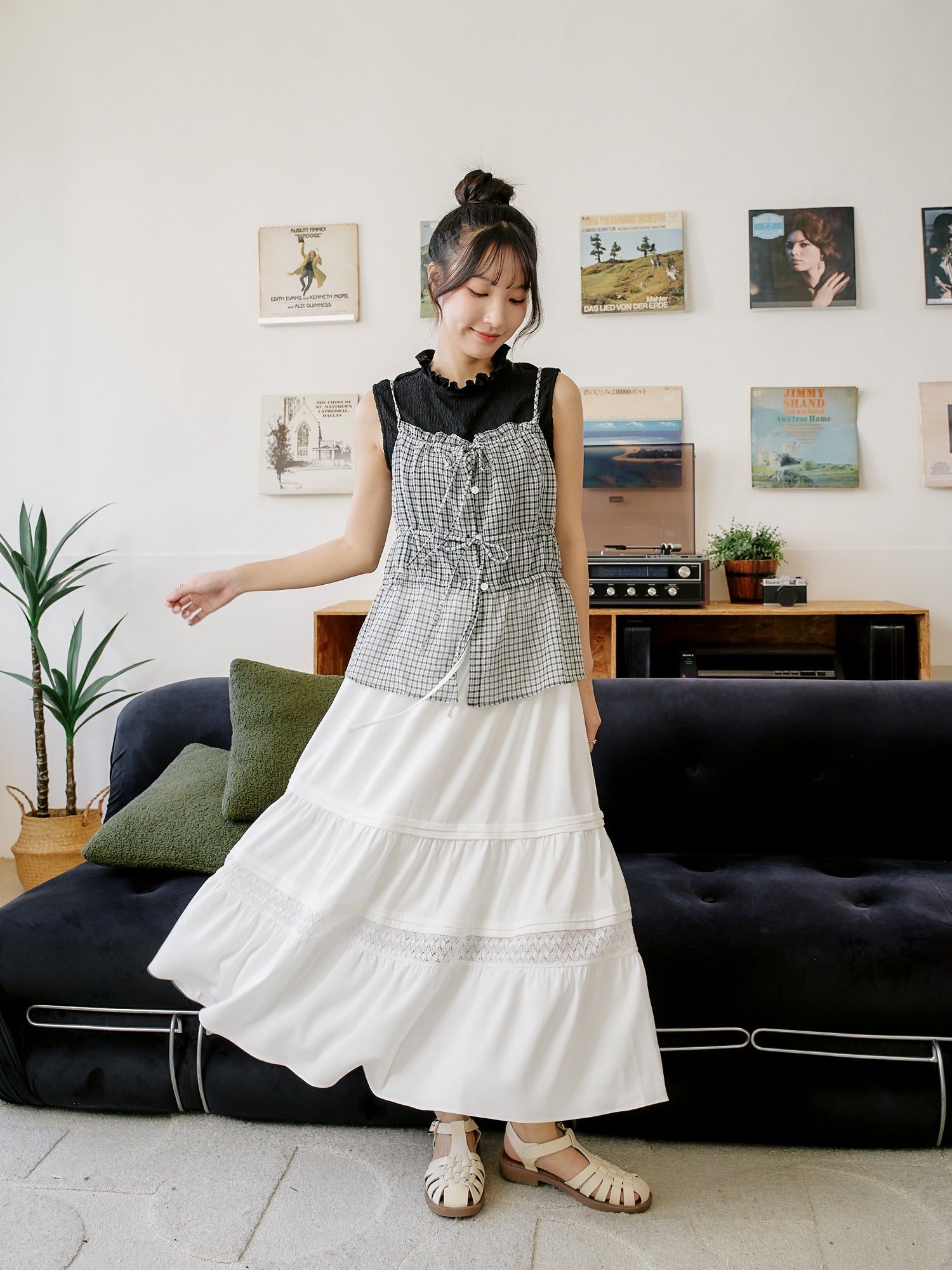 Tie Front Ruffled Cami Top