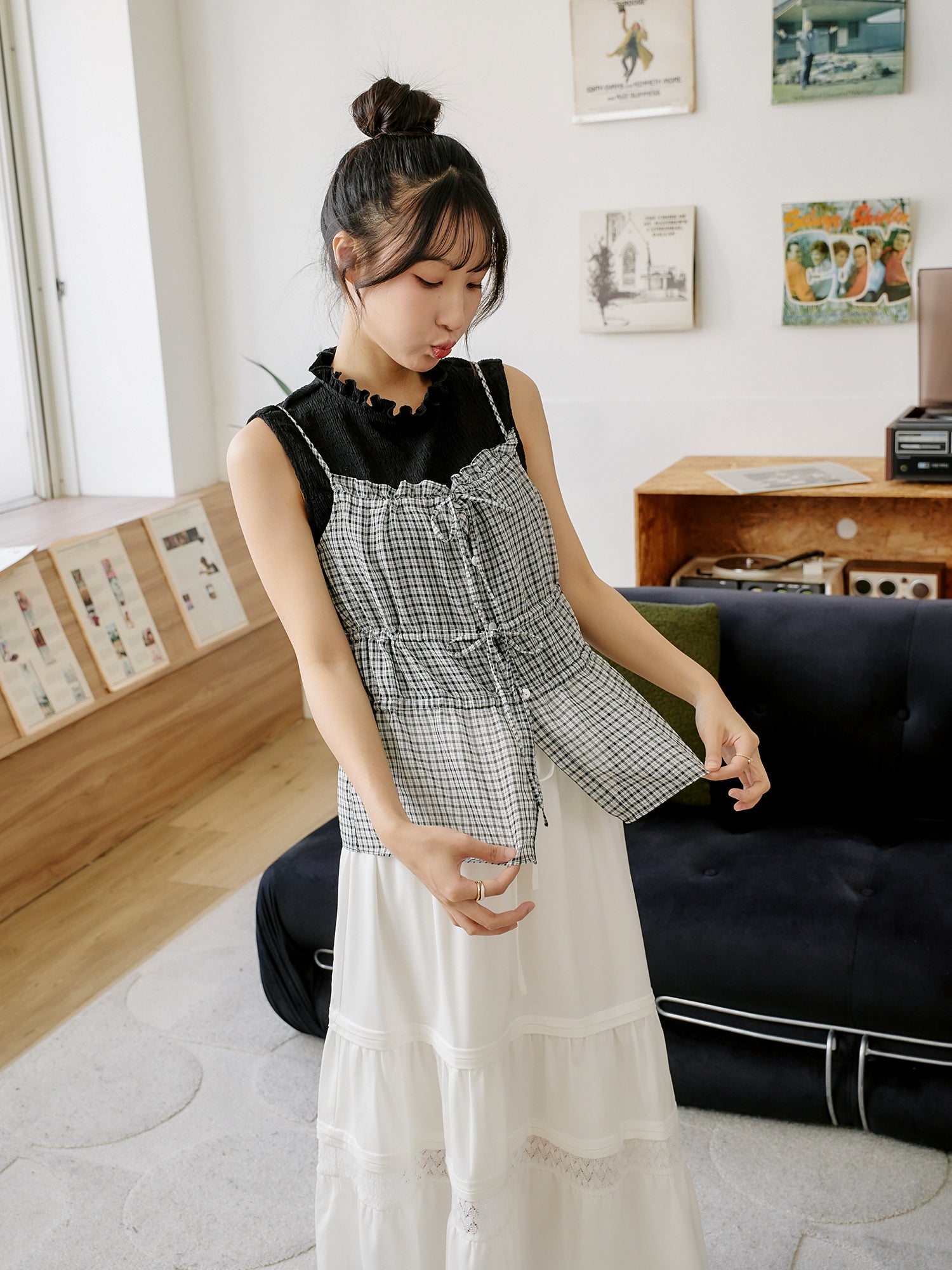 Tie Front Ruffled Cami Top