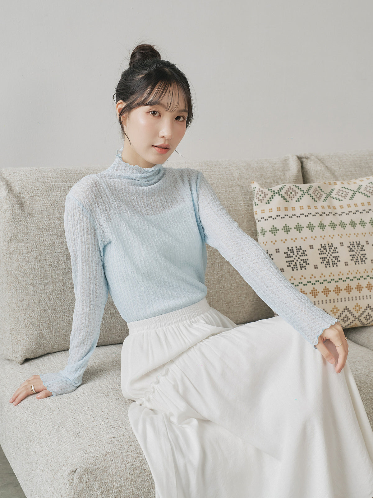 Lace High Neck Top