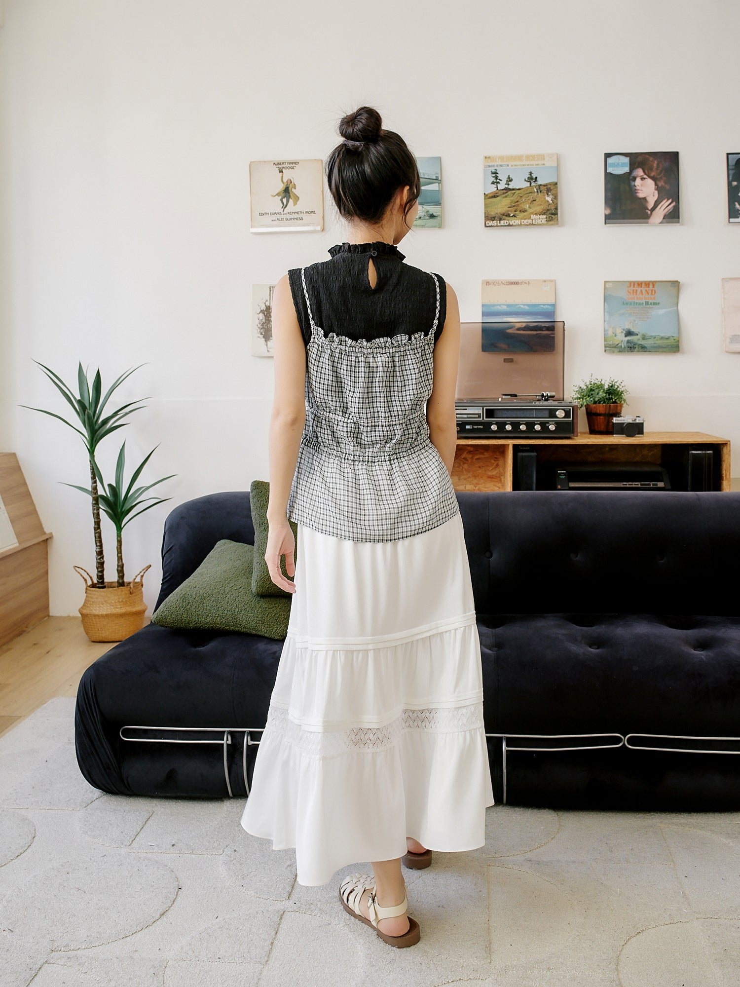 Tie Front Ruffled Cami Top