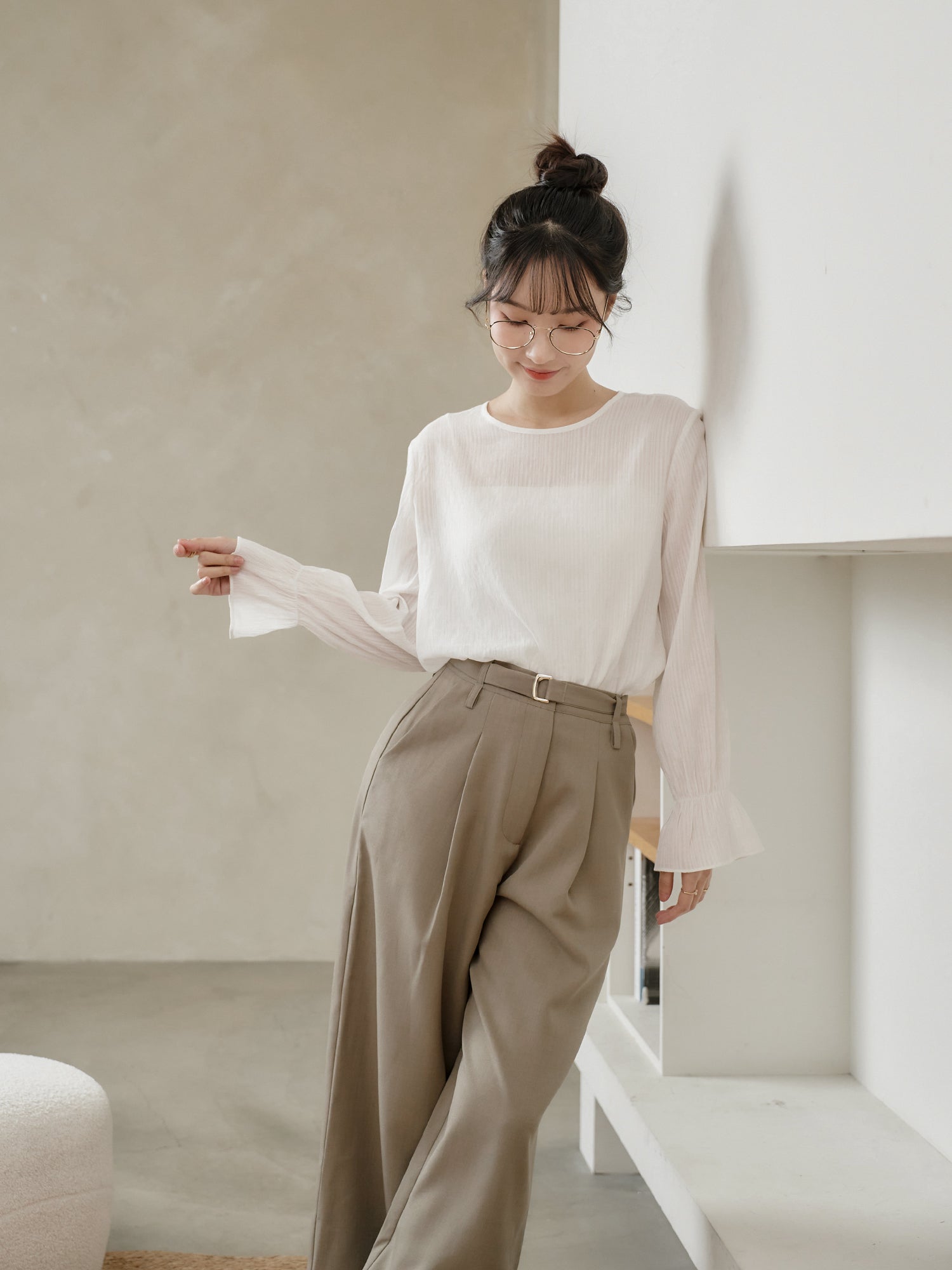 Modern Ruffle Cuff Blouse