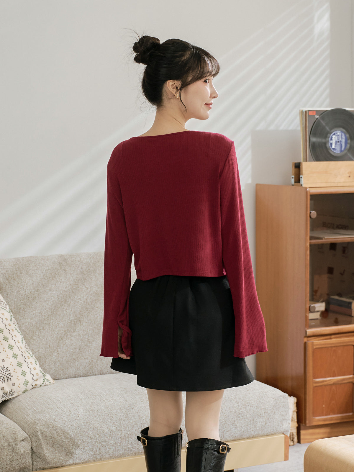 Romantic Buttoned Tie Knit Cardigan