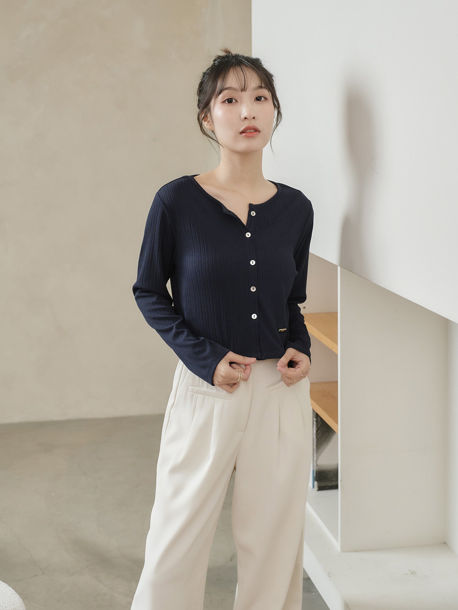 Cropped Pleated Cardigan