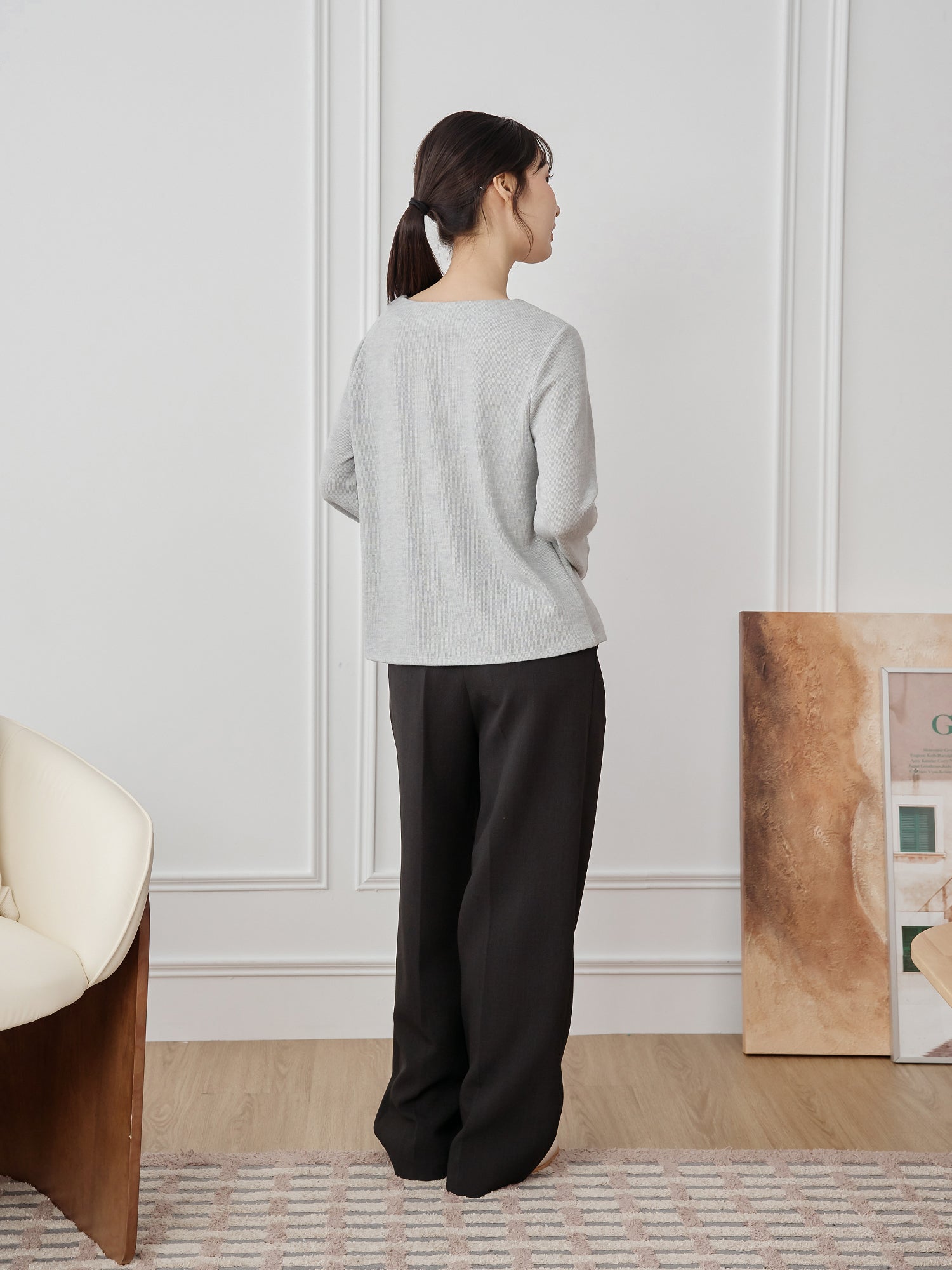 Bell-Sleeve Square Neck Top