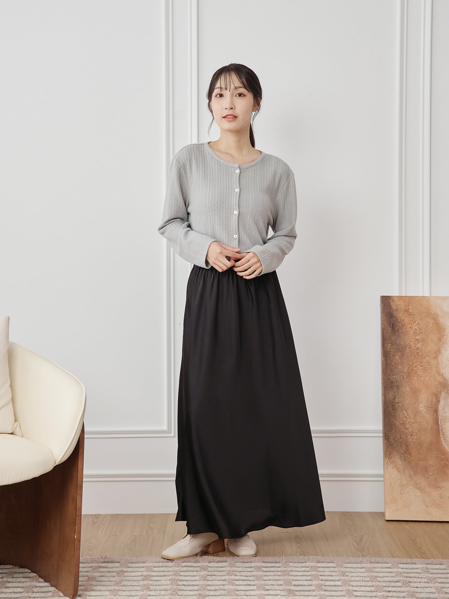 磨毛麻花針織上衣