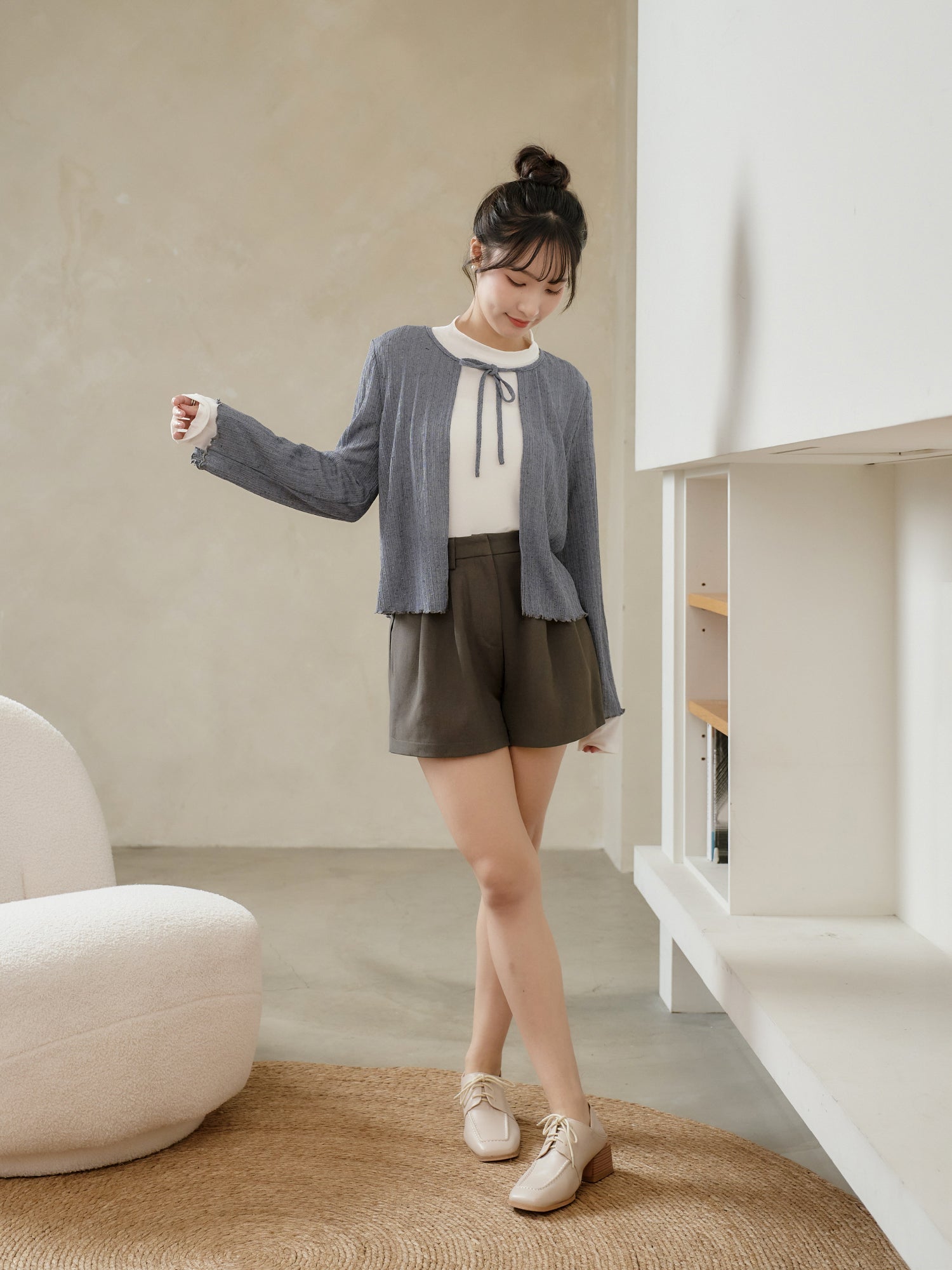 Crochet Tie Neck Cardigan