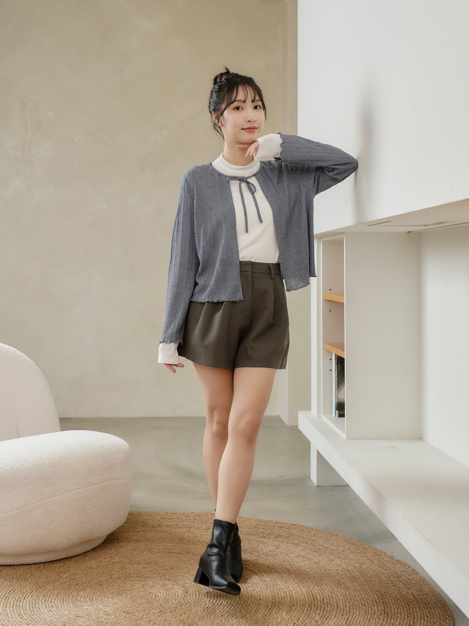 Crochet Tie Neck Cardigan