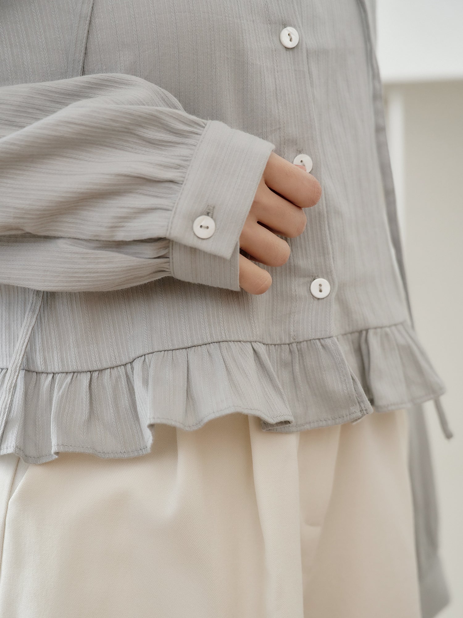 Casual Hooded Button Up Blouse