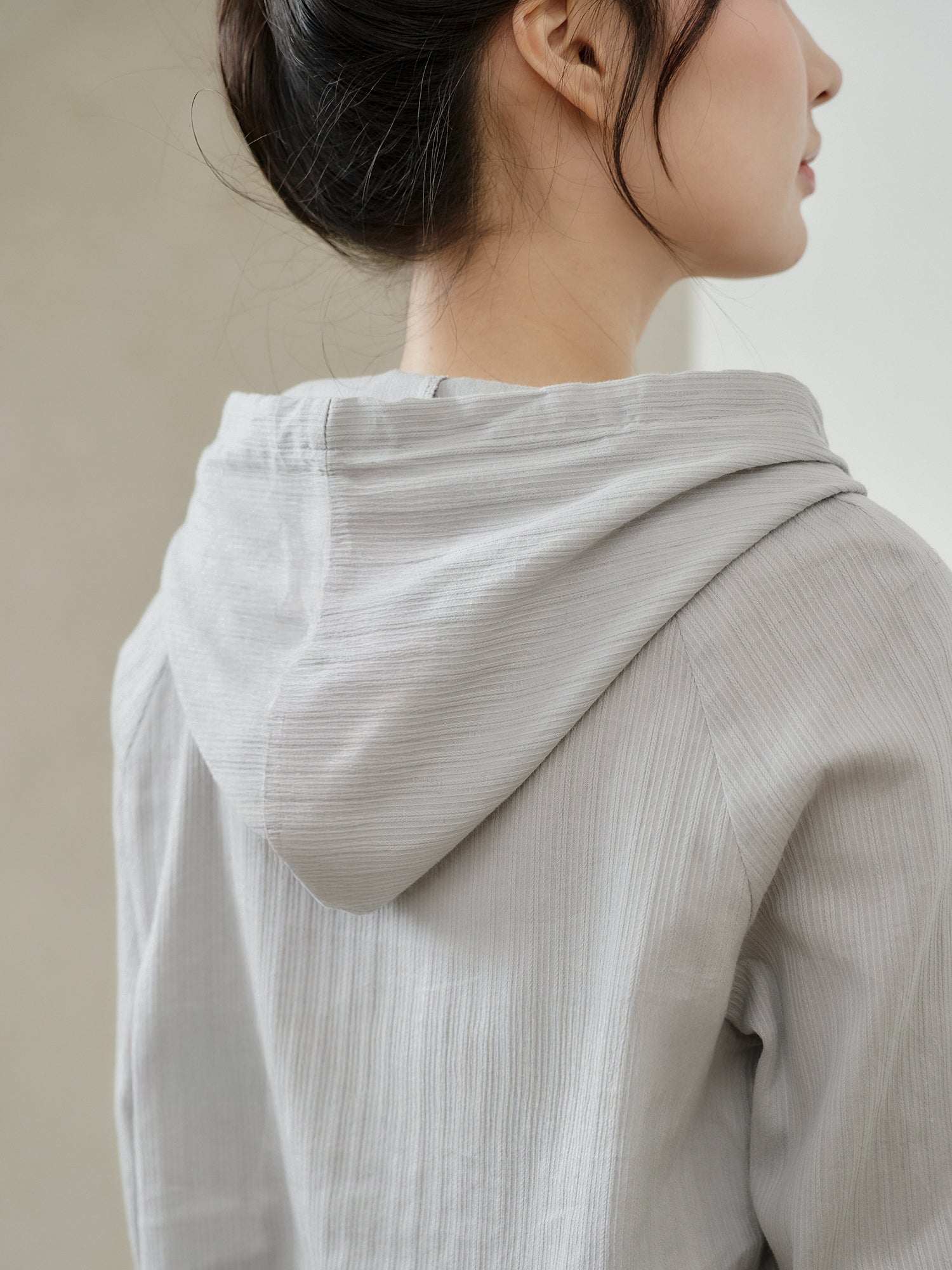 Casual Hooded Button Up Blouse