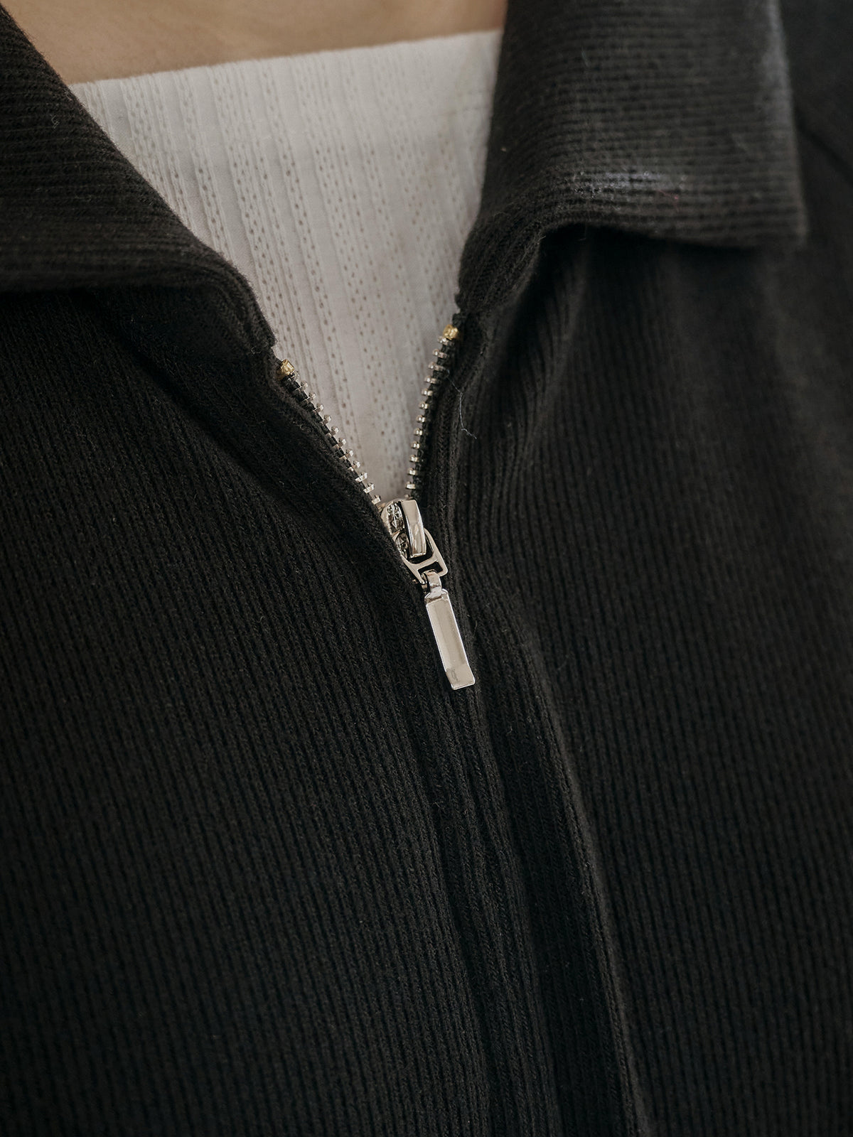 Soft Touch Cashmere Zip-Up Top