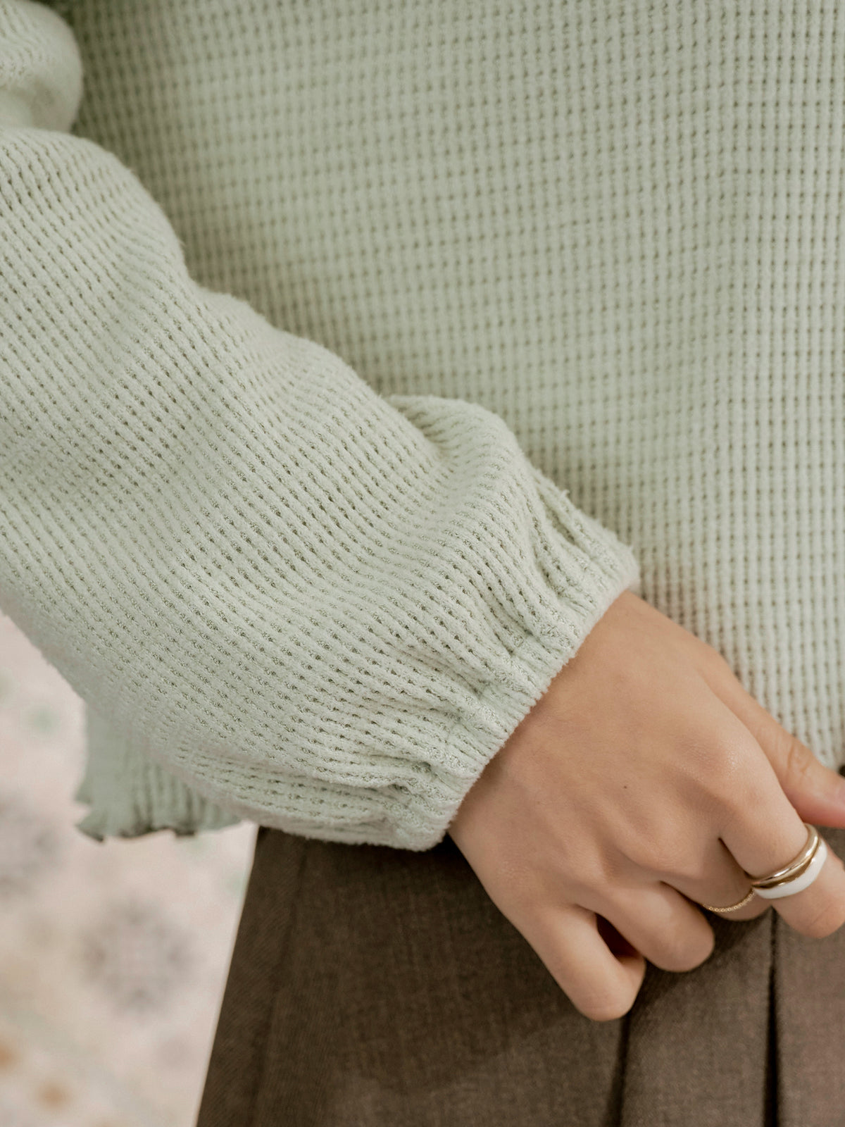 Waffle Tie Detail Cardigan
