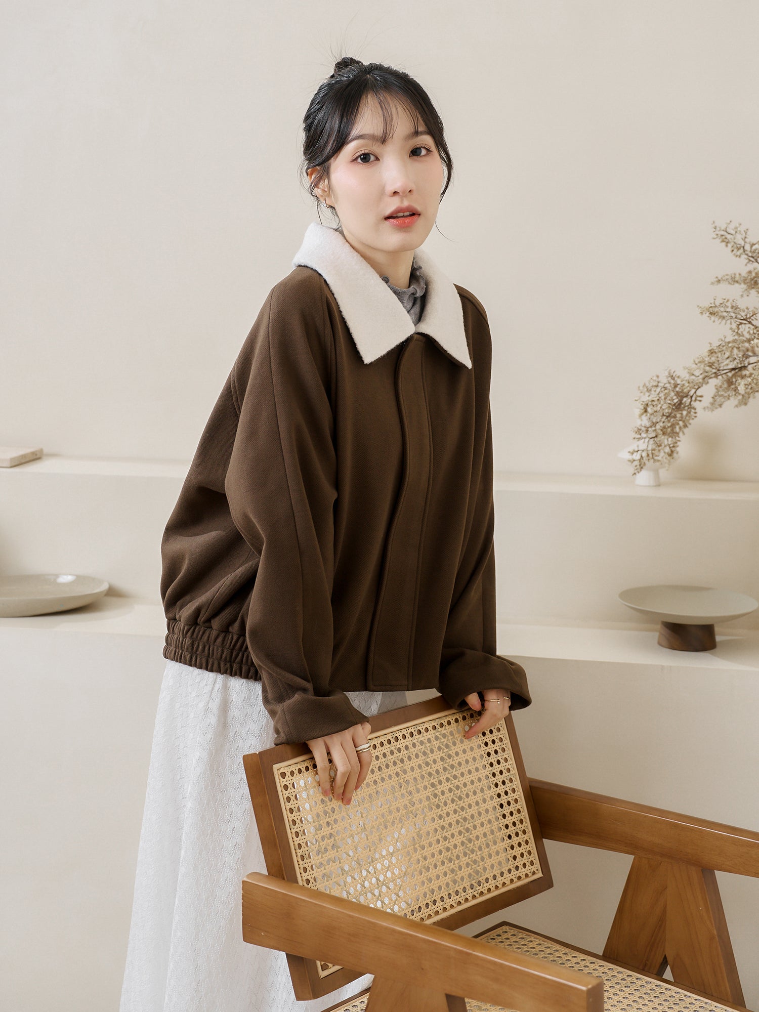 Premium Bomber Coat (Detachable Fluffy Collar)