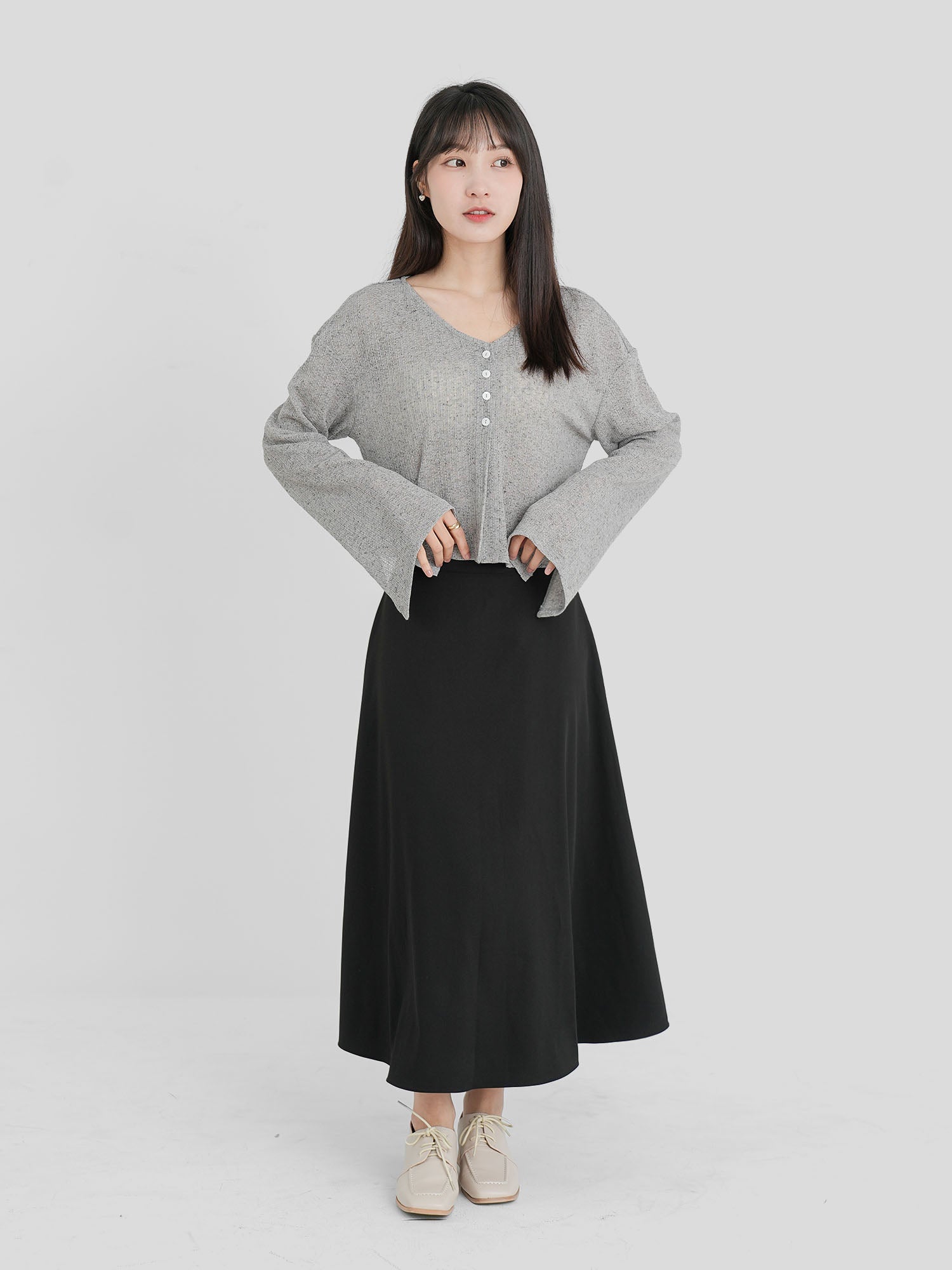 Semi Sheer Buttoned Top (3 Colours)