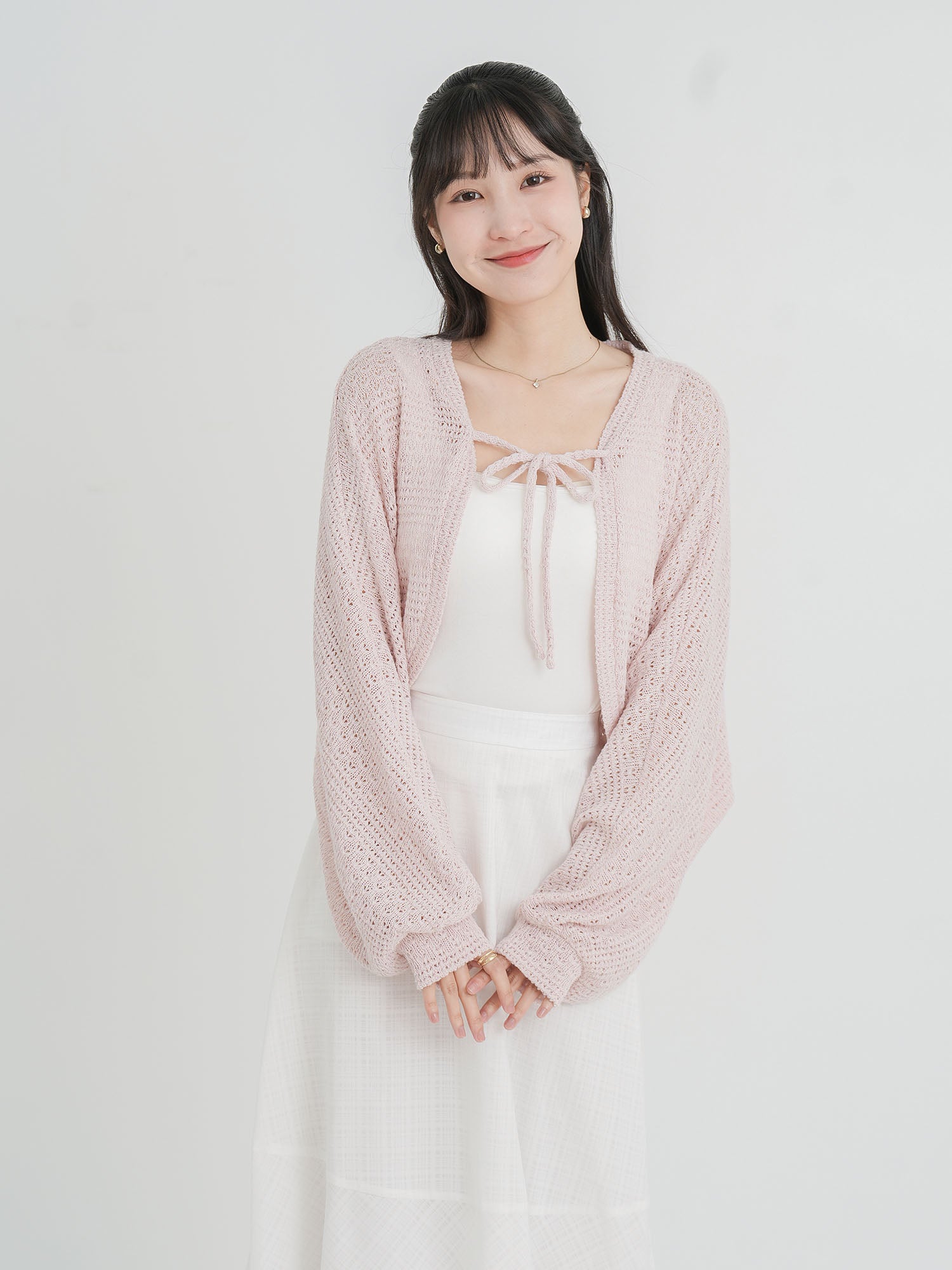Ysabel Tie Front Crochet Outer (3 Colours)