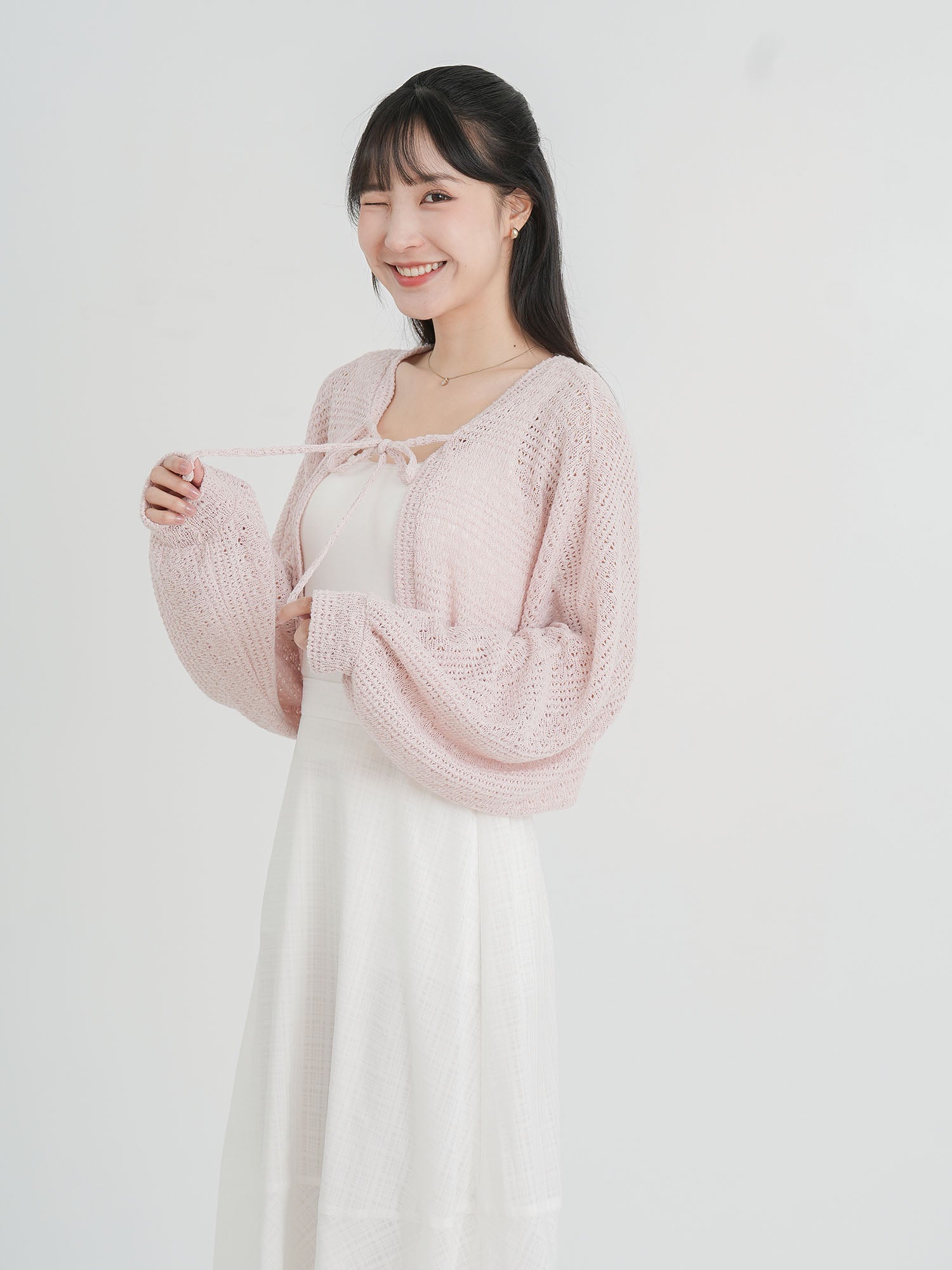 Ysabel Tie Front Crochet Outer (3 Colours)