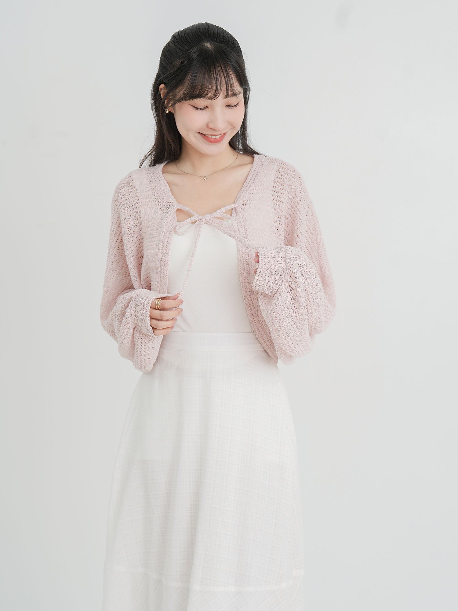 Ysabel Tie Front Crochet Outer (3 Colours)