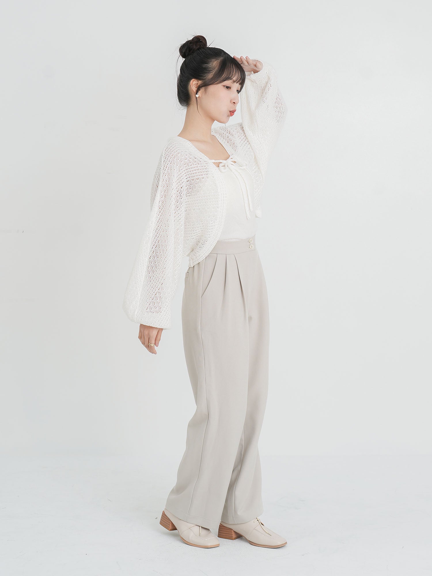 Ysabel Tie Front Crochet Outer (3 Colours)