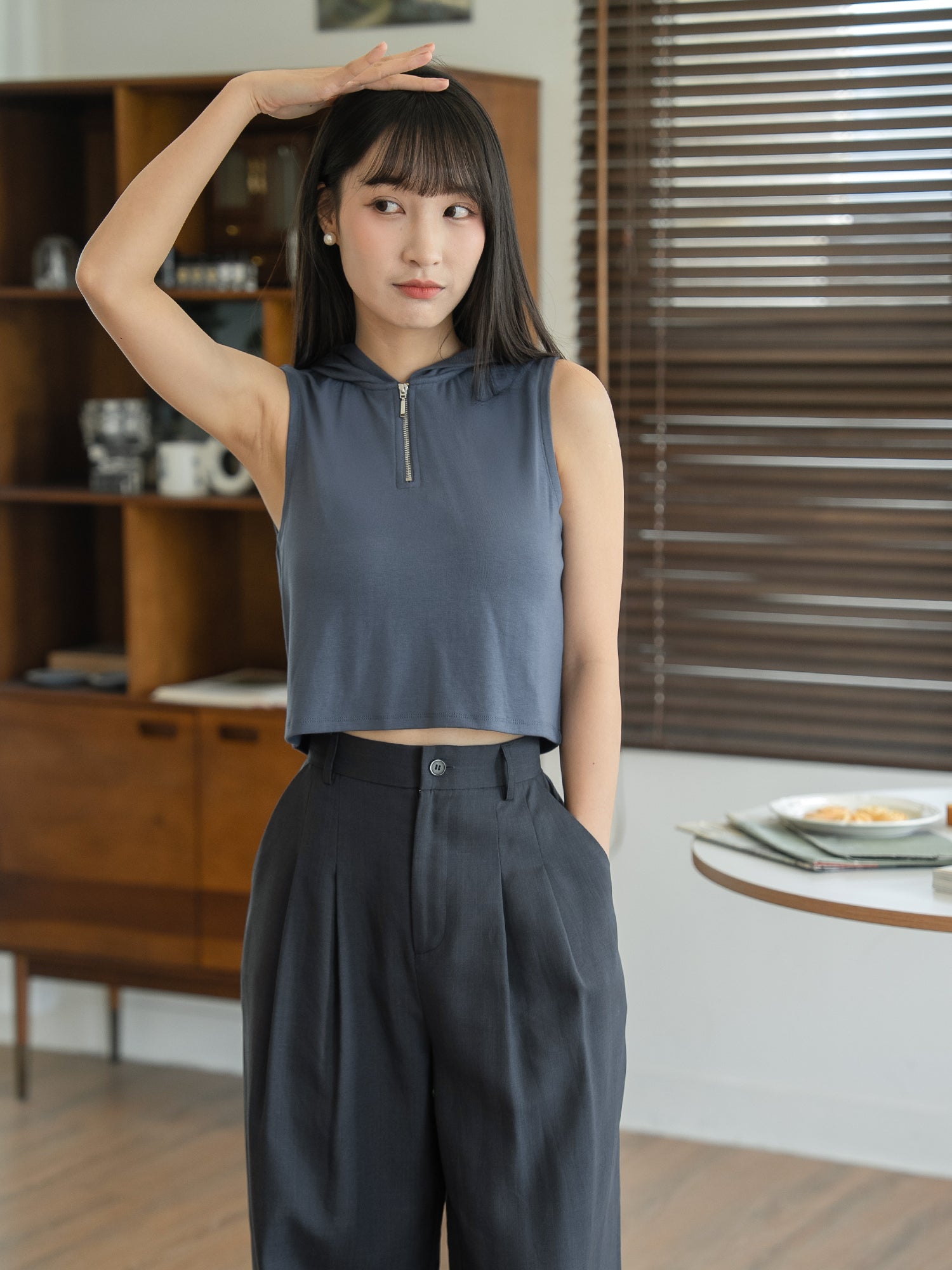 Hooded Sleeveless Top
