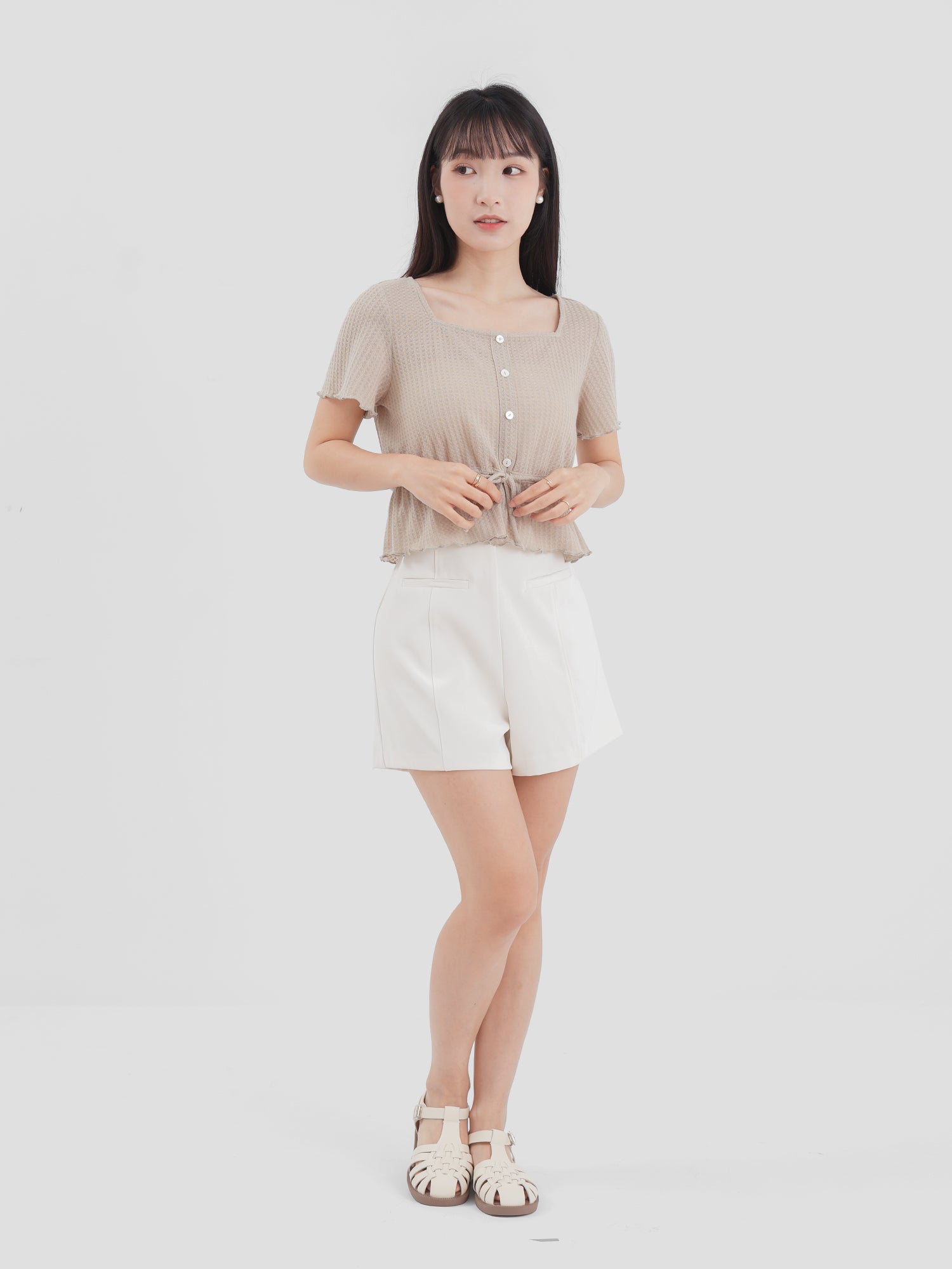 Comfy Tie-Waist Knitted Top