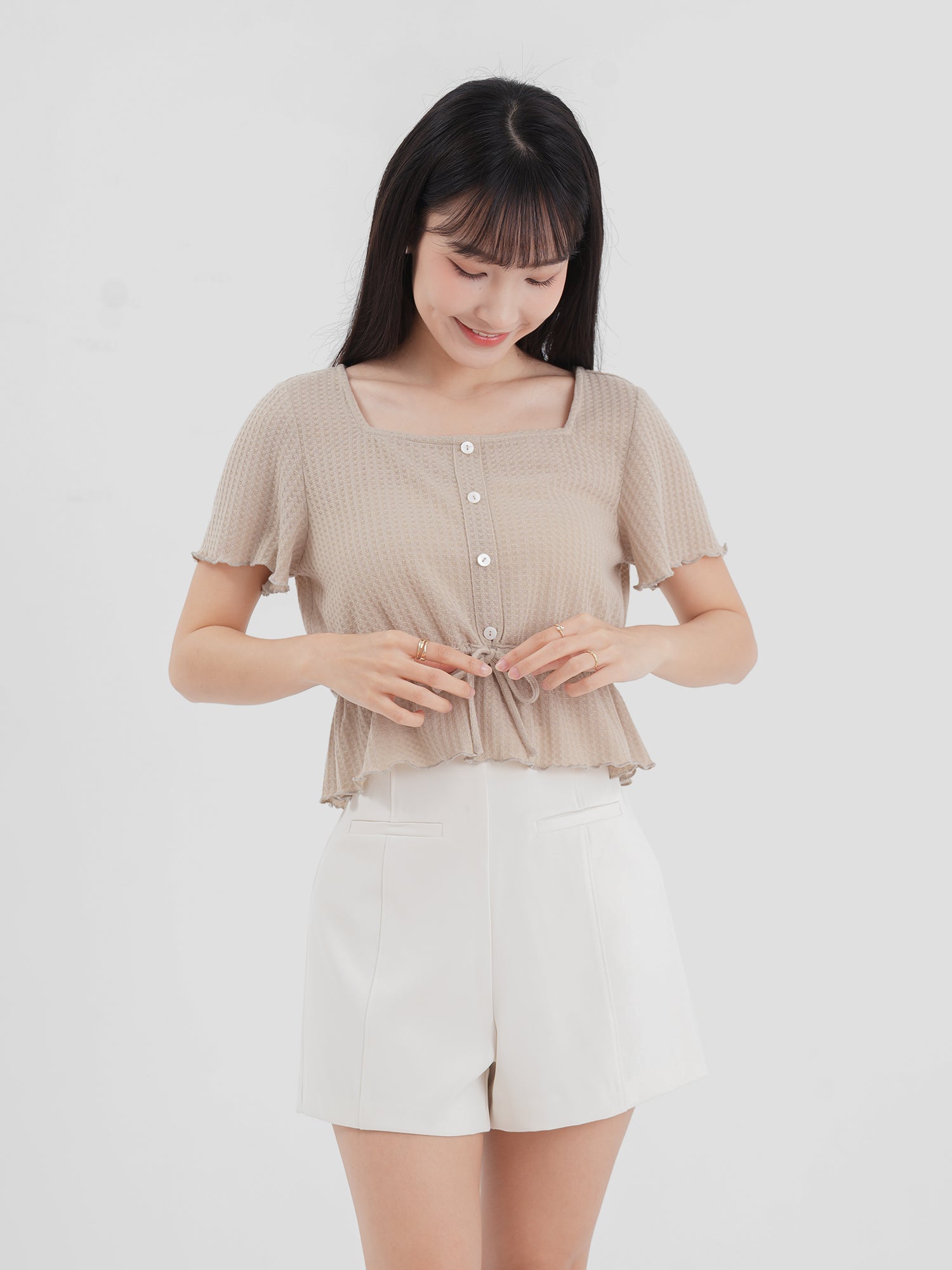 Comfy Tie-Waist Knitted Top