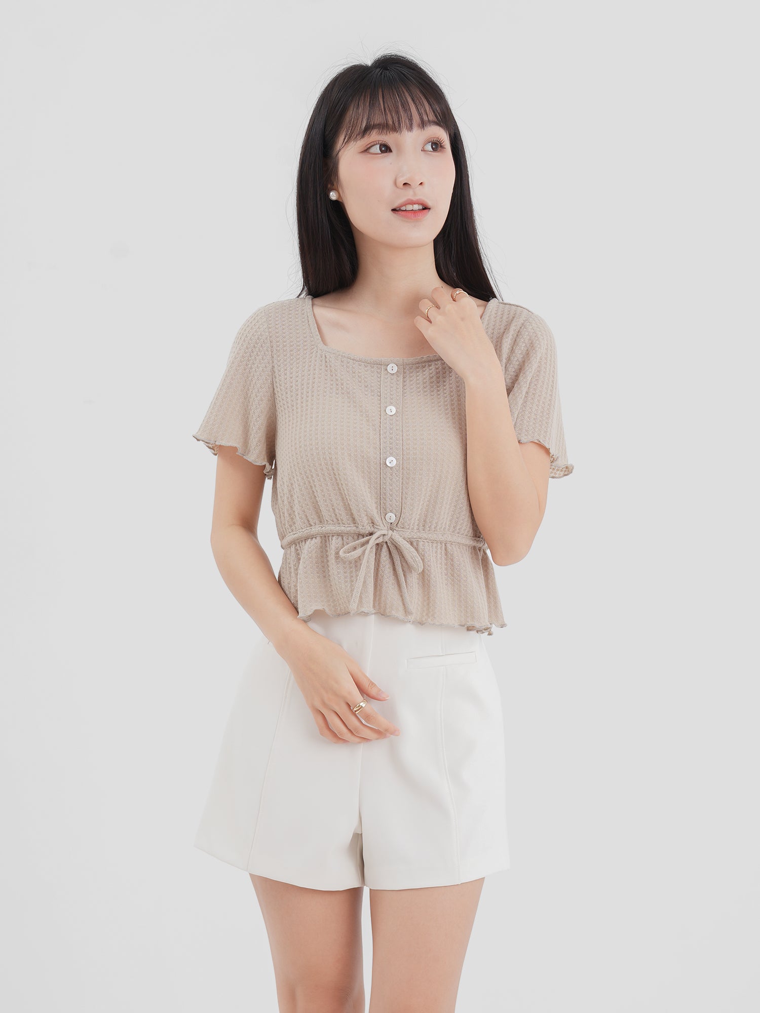 Comfy Tie-Waist Knitted Top