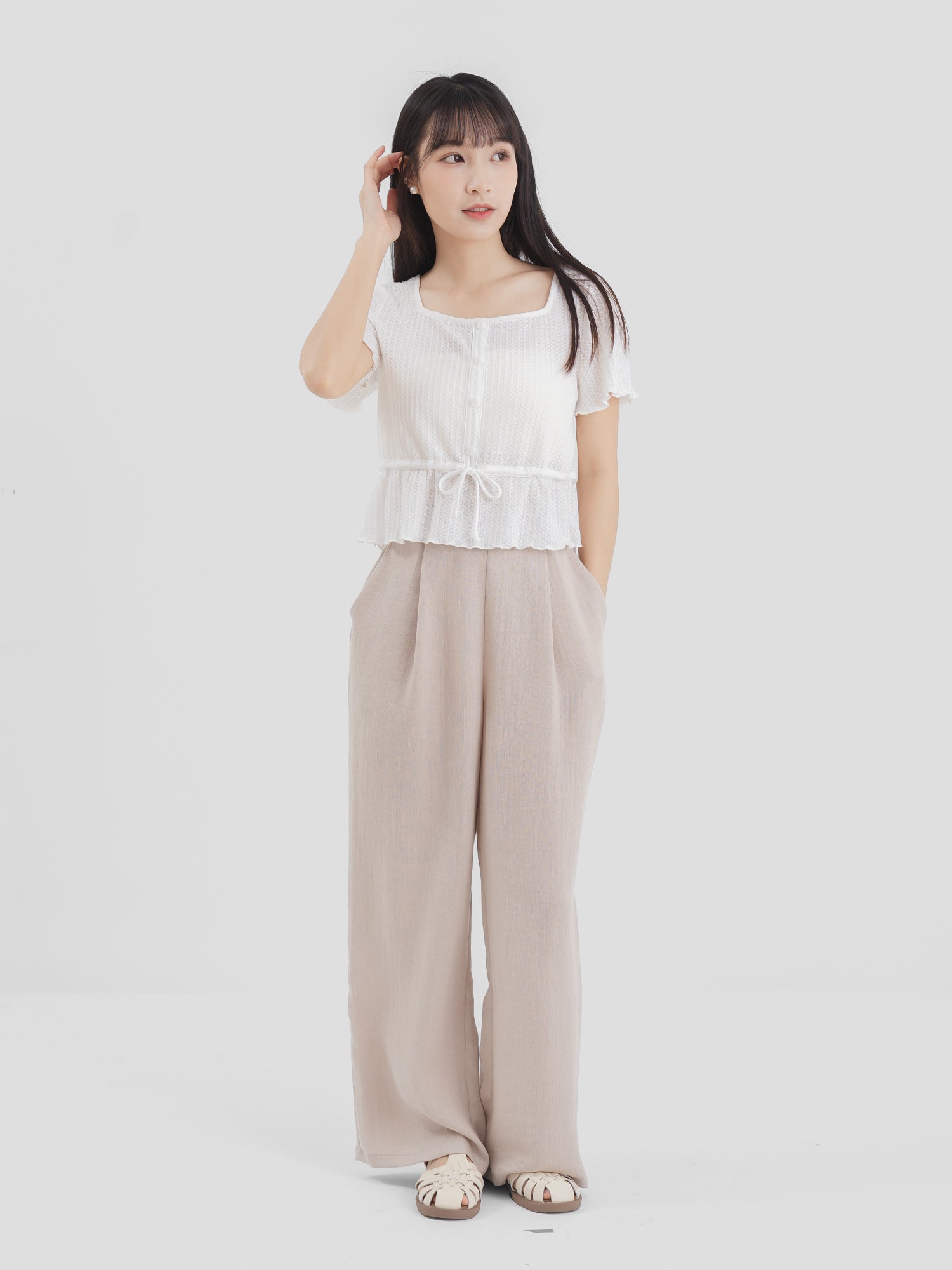 Comfy Tie-Waist Knitted Top