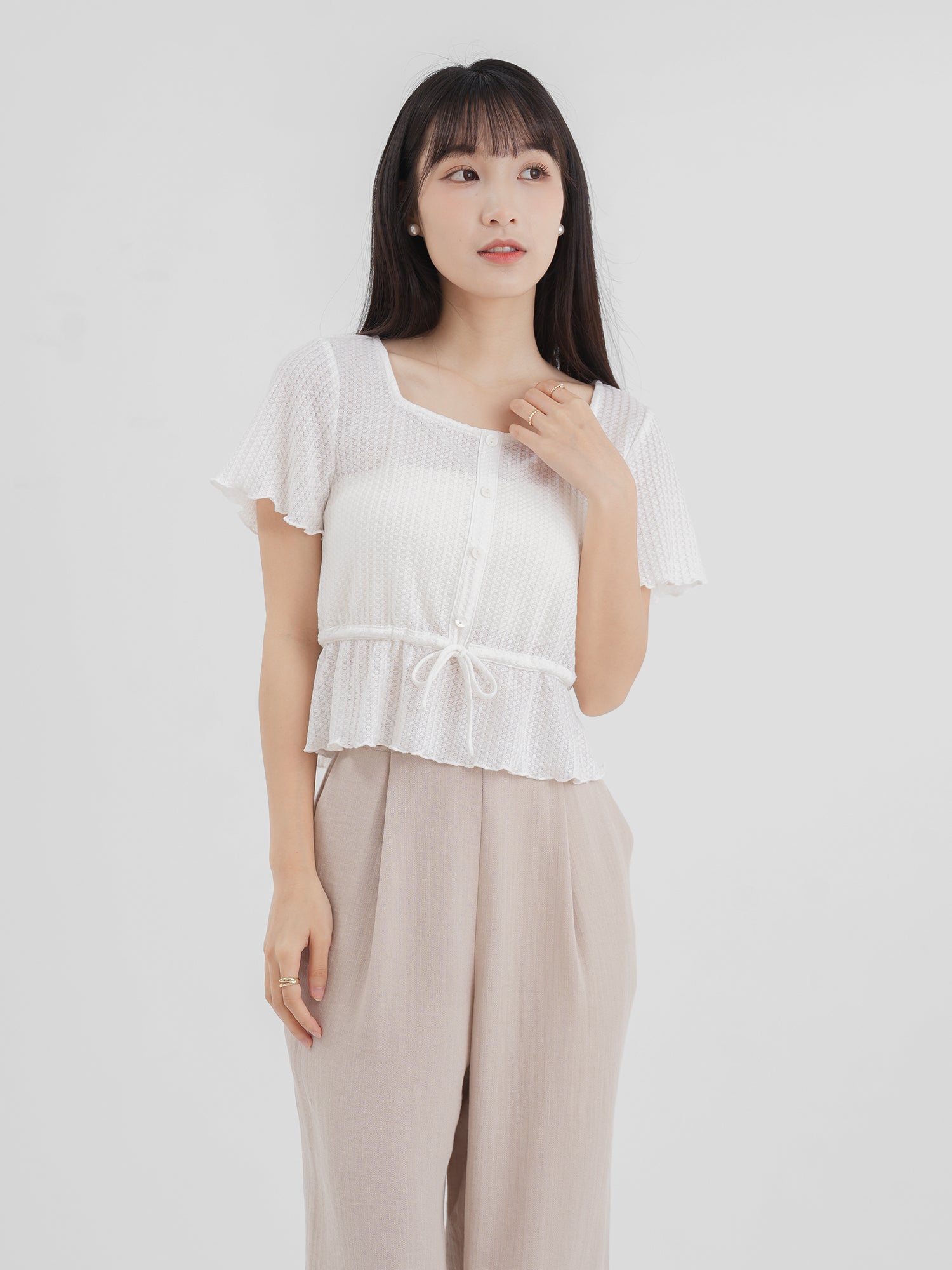 Comfy Tie-Waist Knitted Top