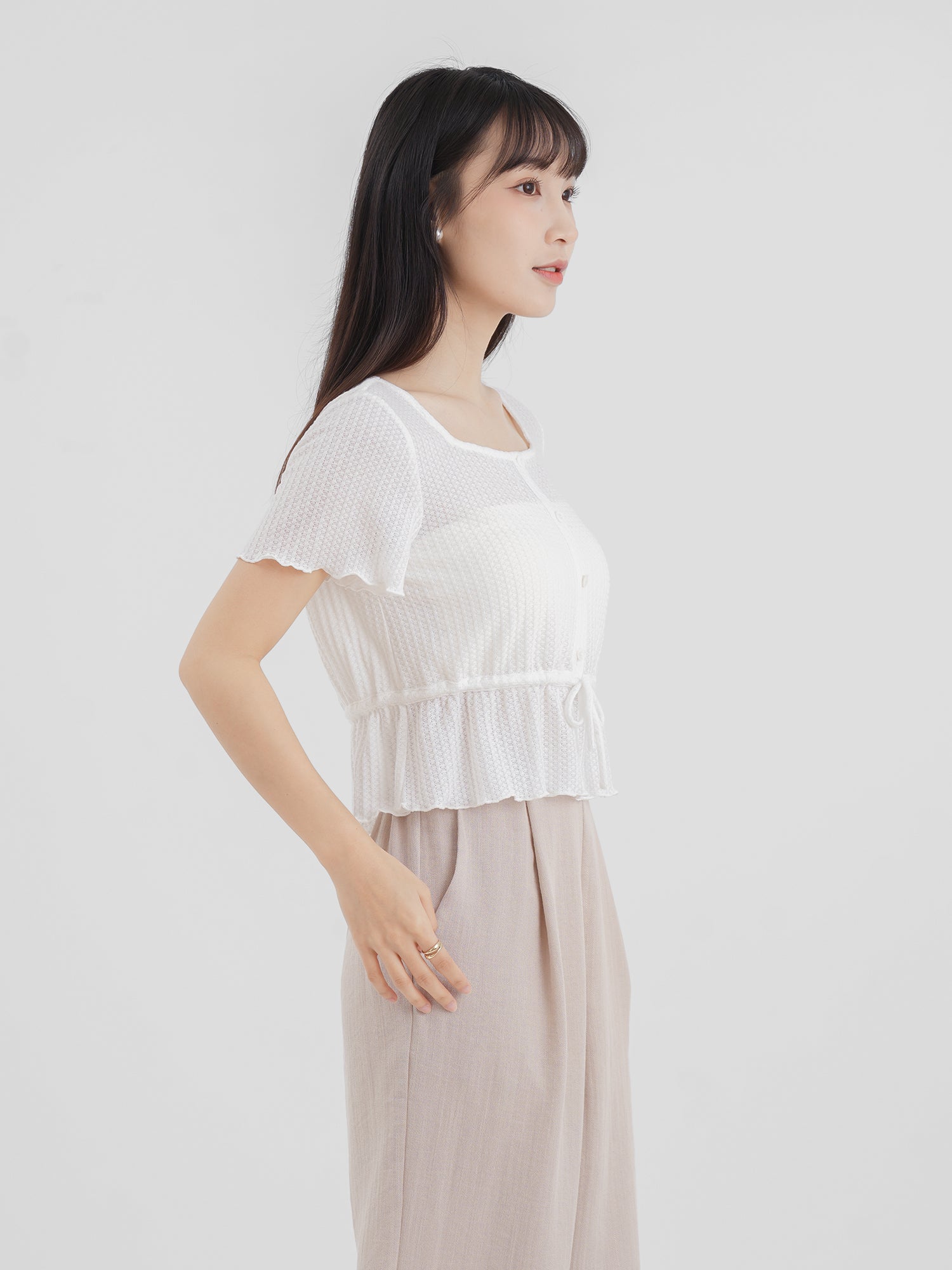 Comfy Tie-Waist Knitted Top