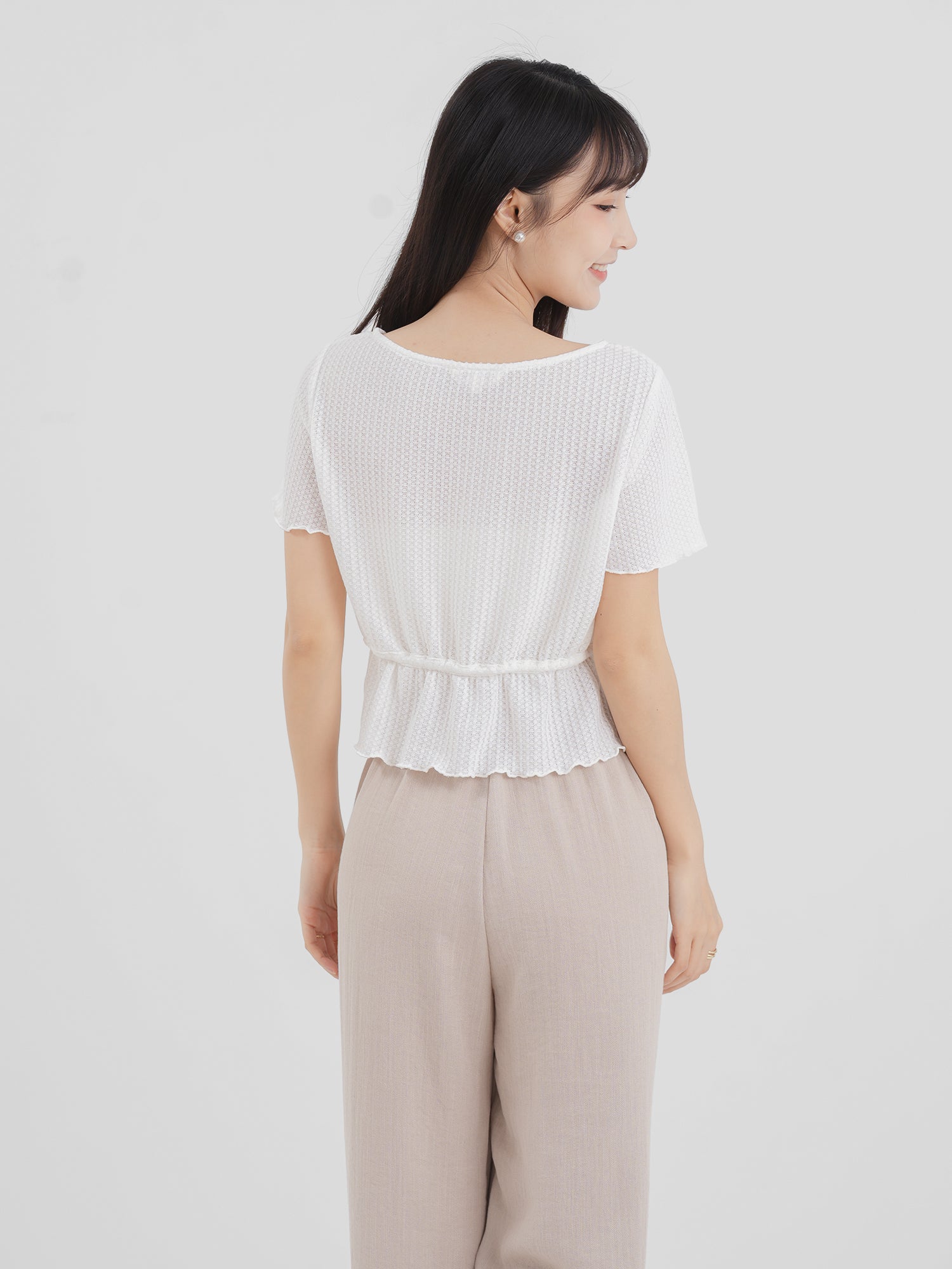 Comfy Tie-Waist Knitted Top