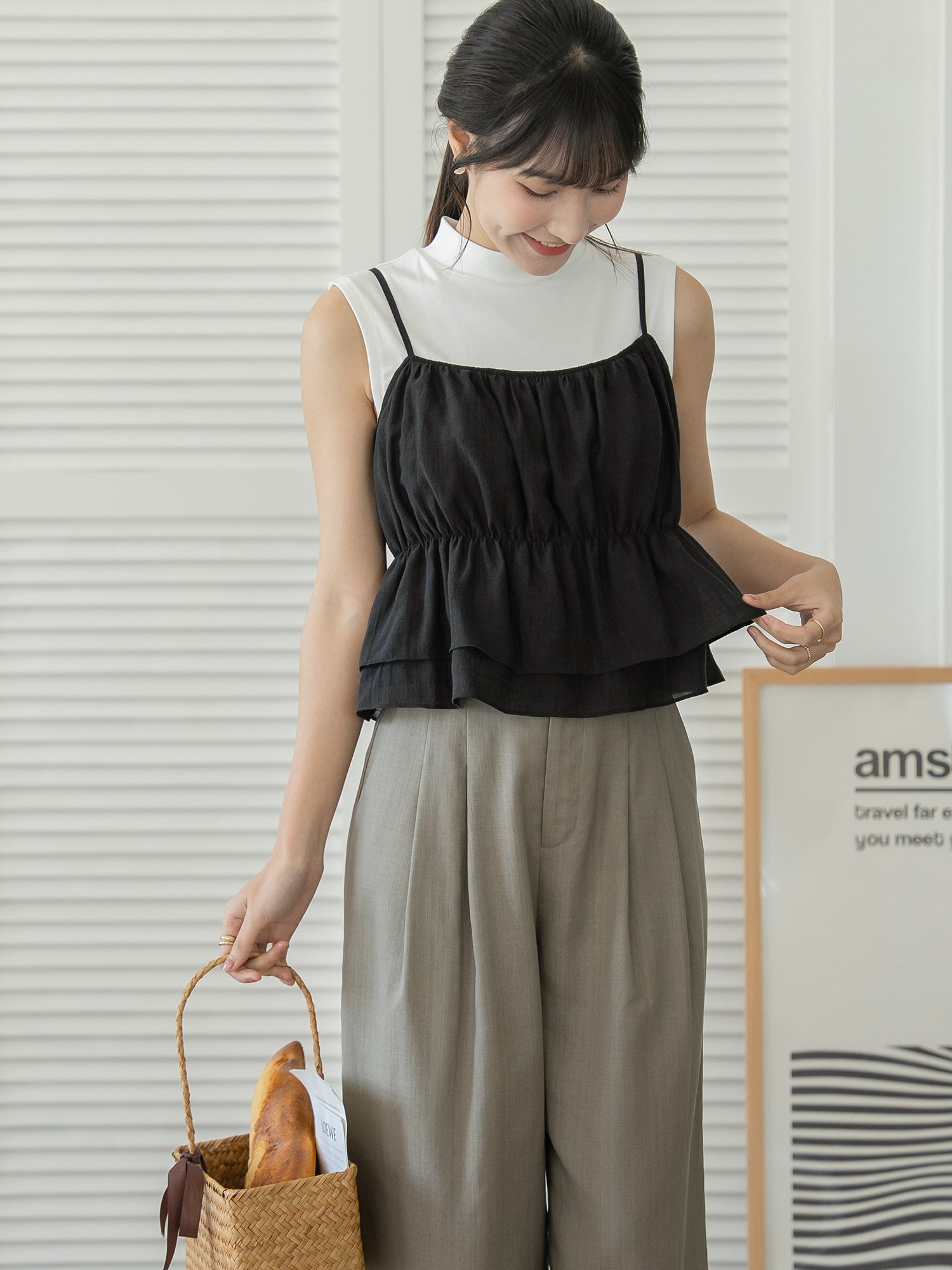 Double Layer Sheer Cami Top