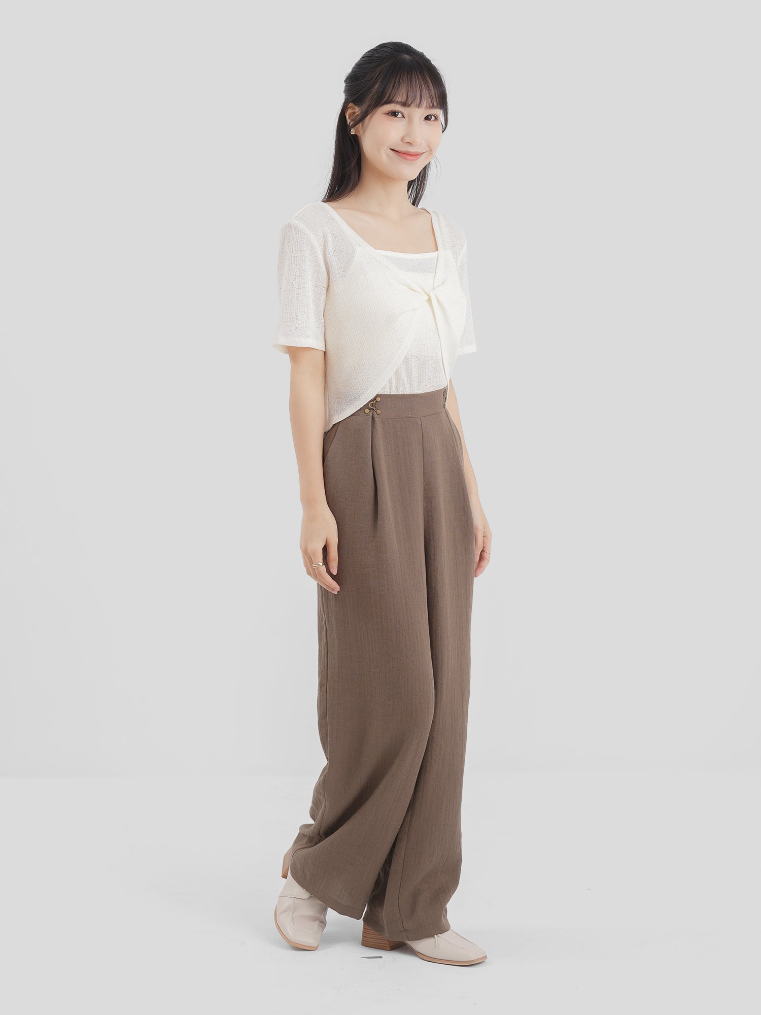 Buckled Pleated Pants