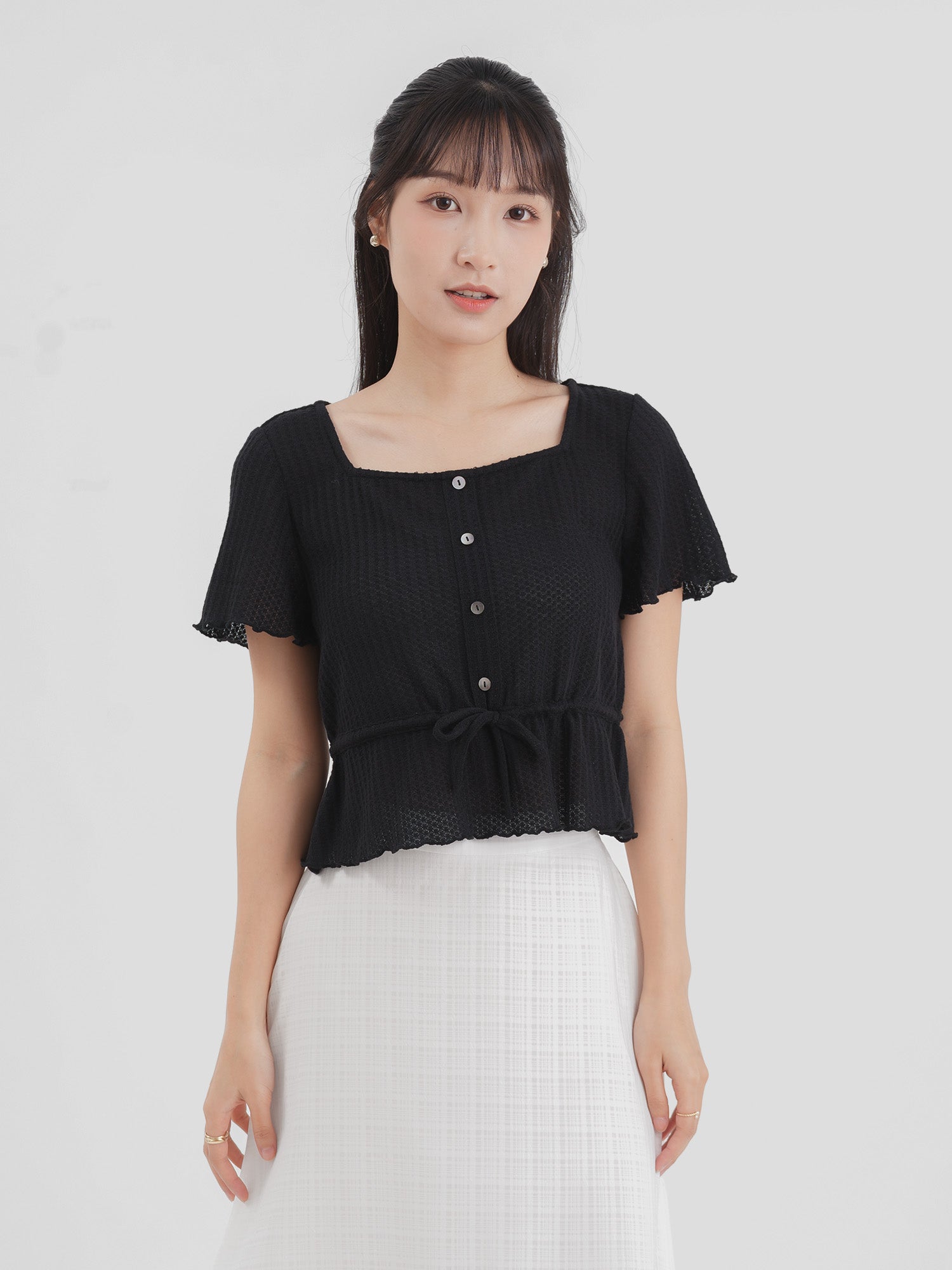 Comfy Tie-Waist Knitted Top