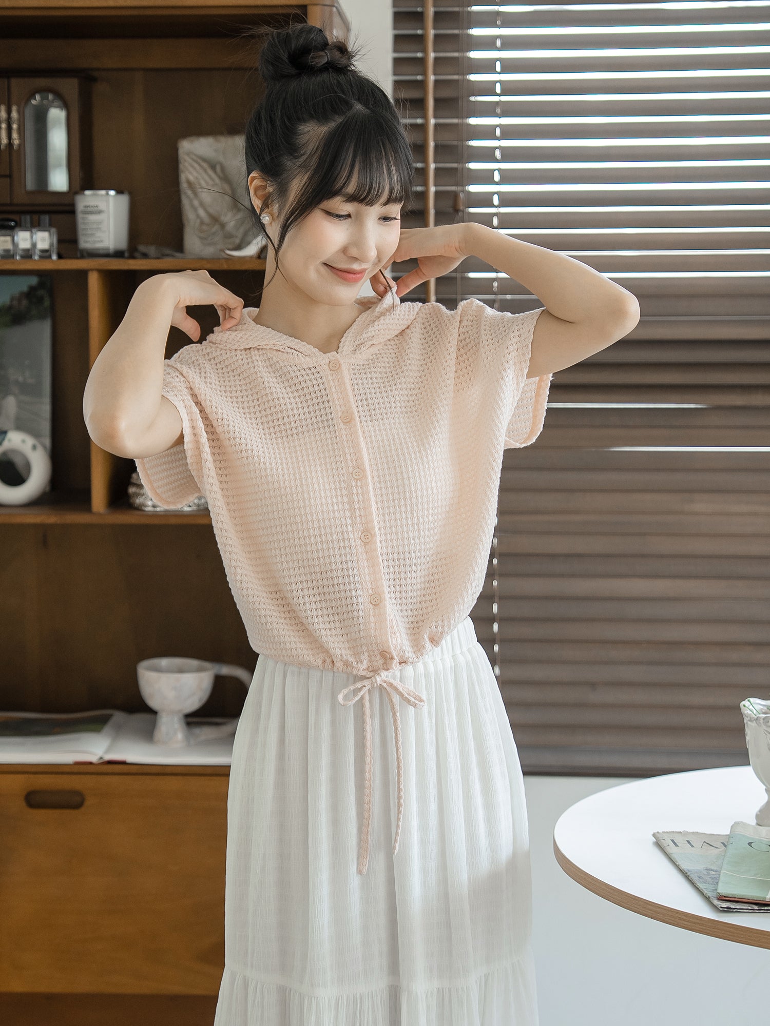 Hooded Crochet Top