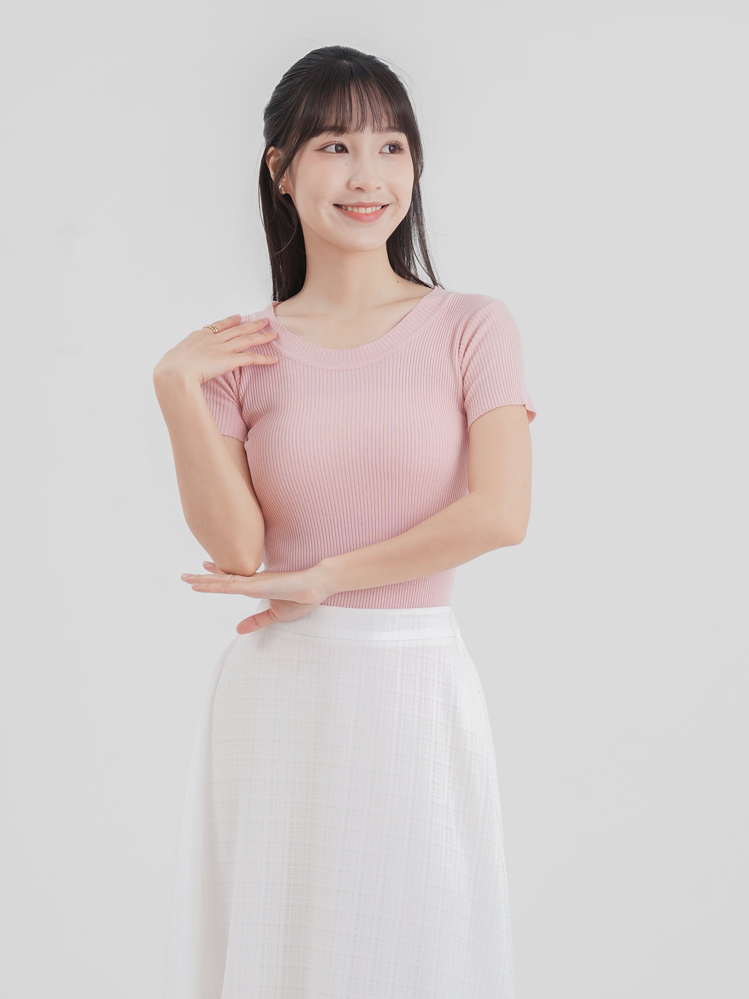 Knitted Short Sleeve Top