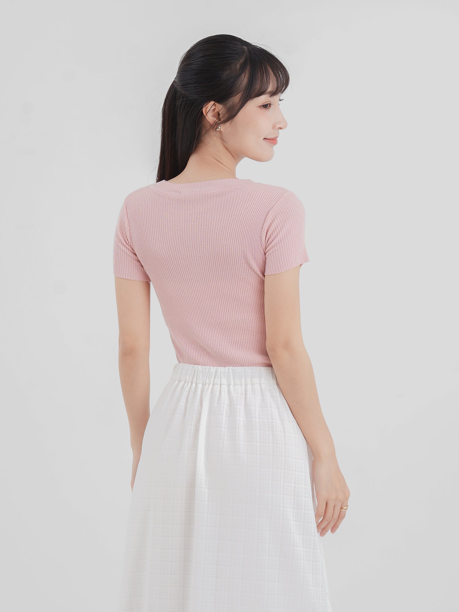 Knitted Short Sleeve Top