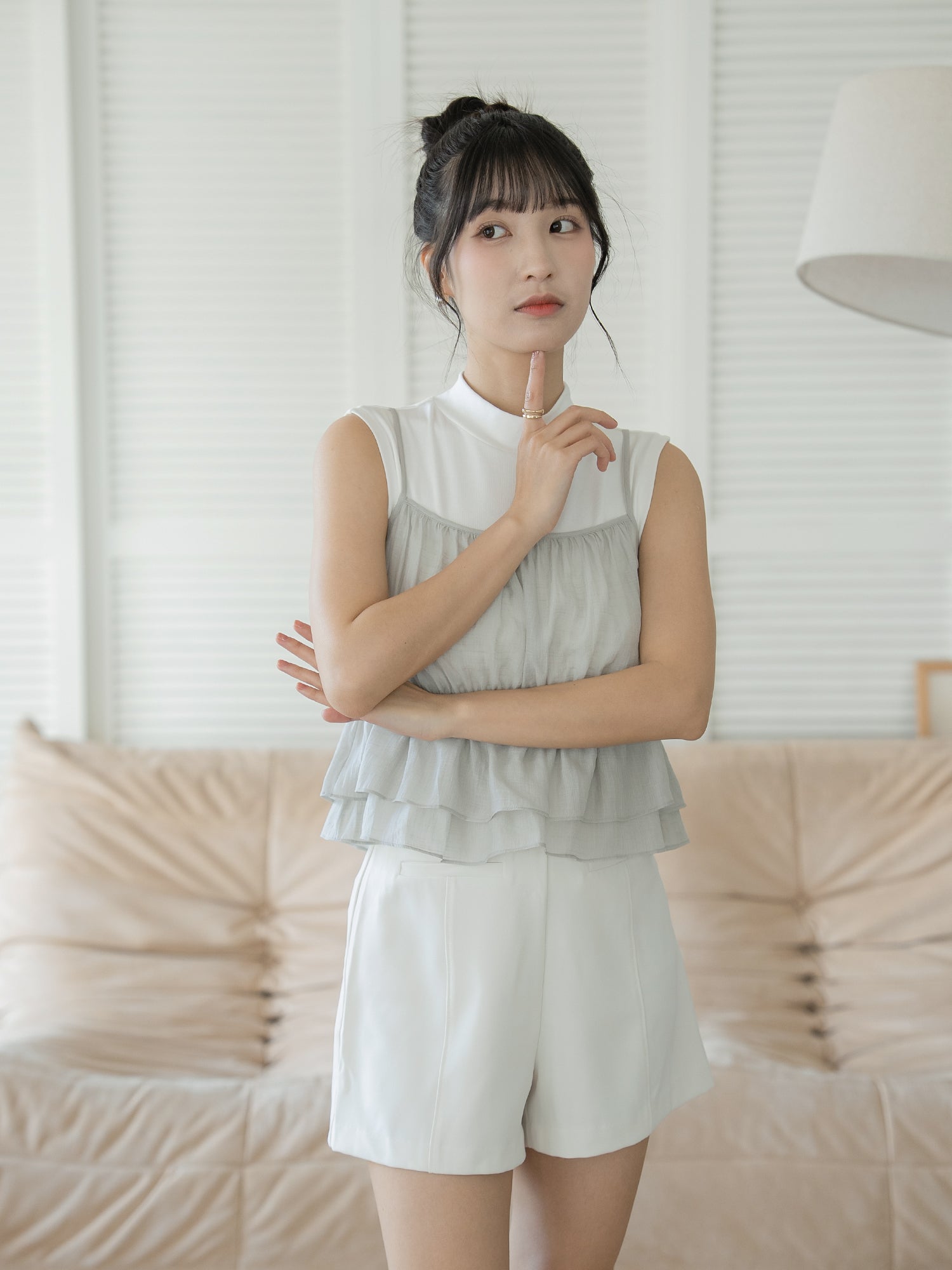 Double Layer Sheer Cami Top