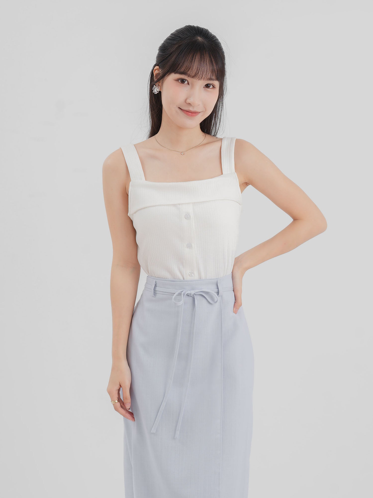 Buttoned Sleeveless Top