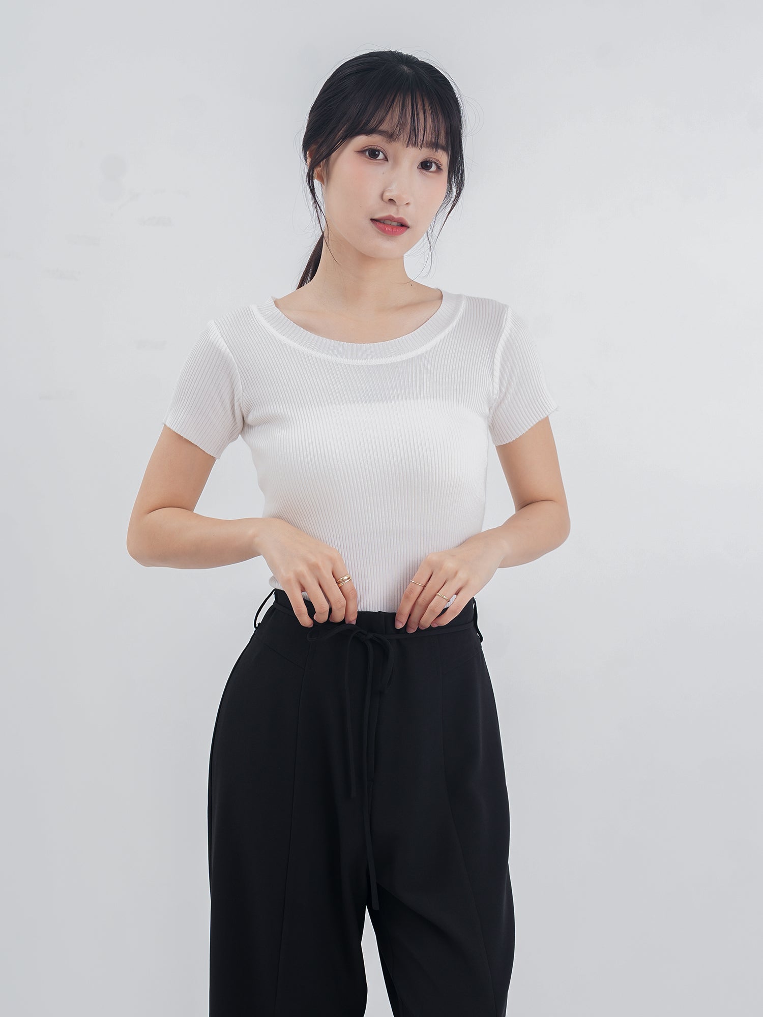 Knitted Short Sleeve Top