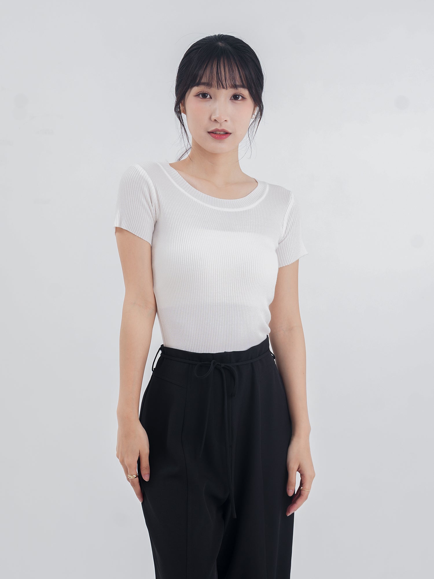 Knitted Short Sleeve Top