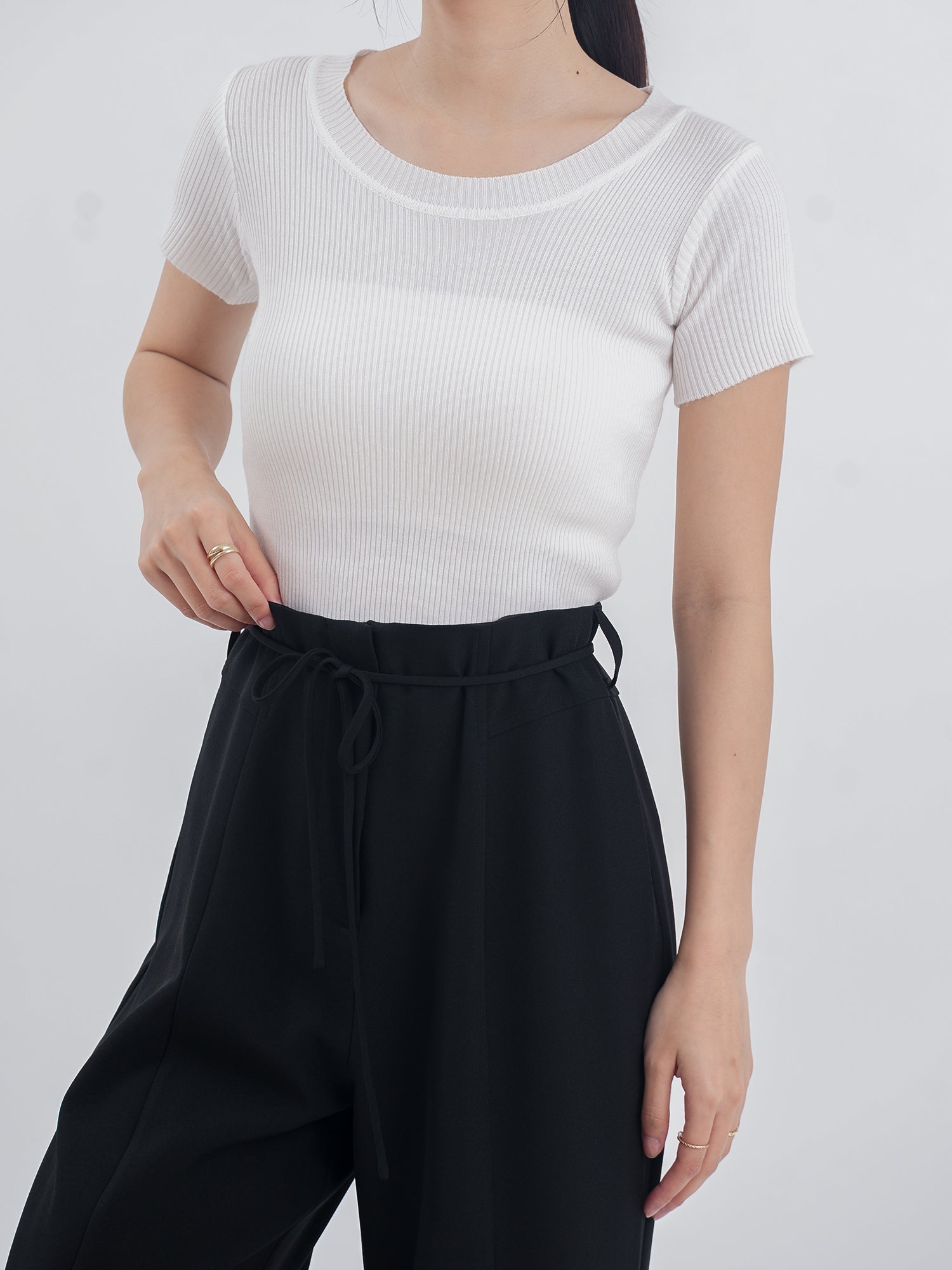 Knitted Short Sleeve Top