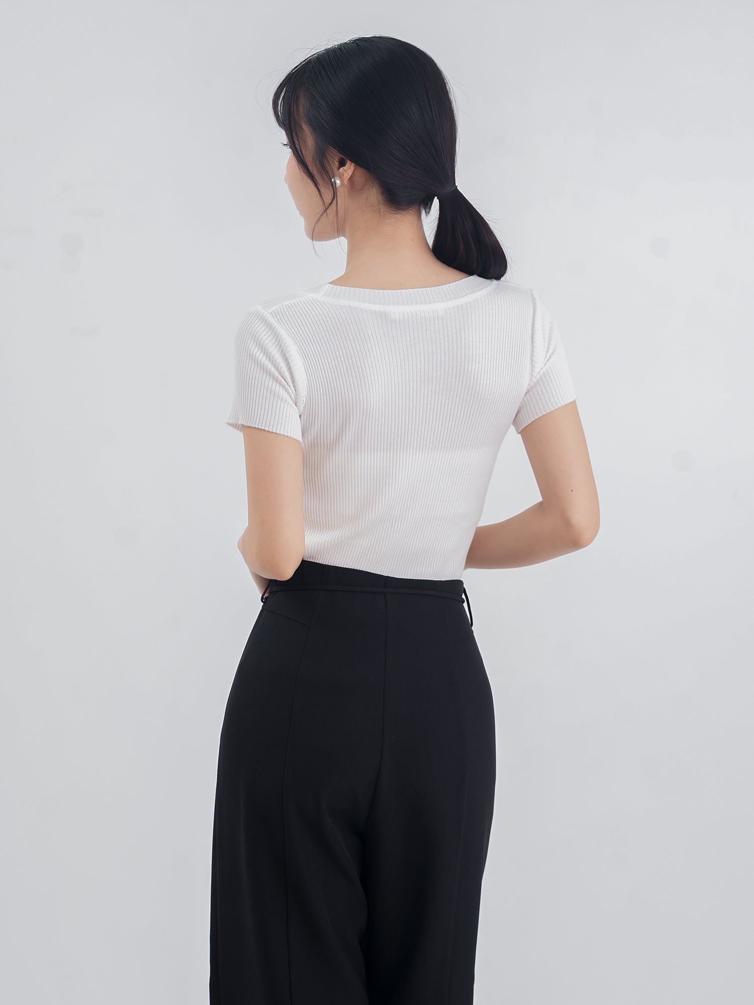 Knitted Short Sleeve Top