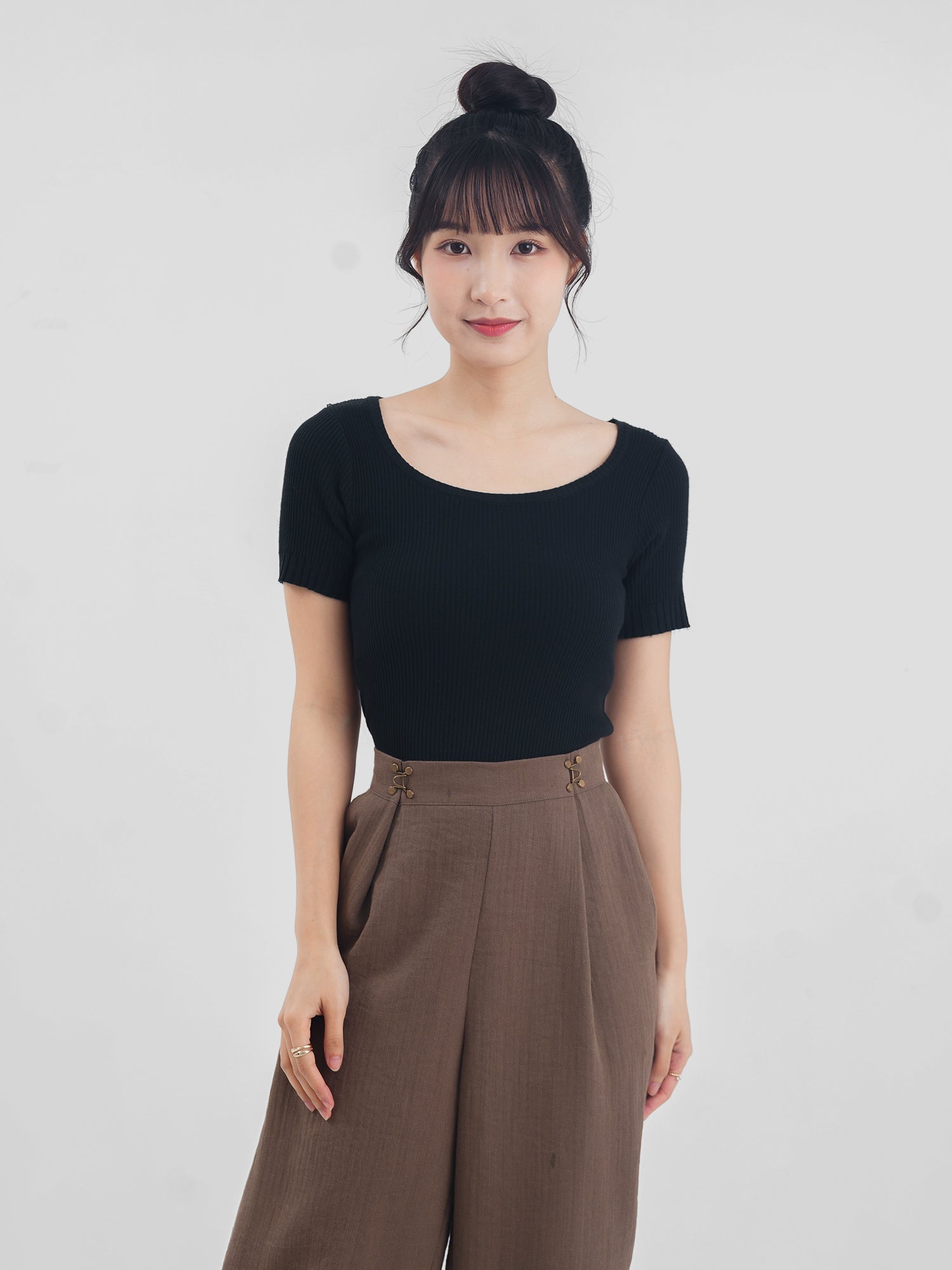 Knitted Short Sleeve Top